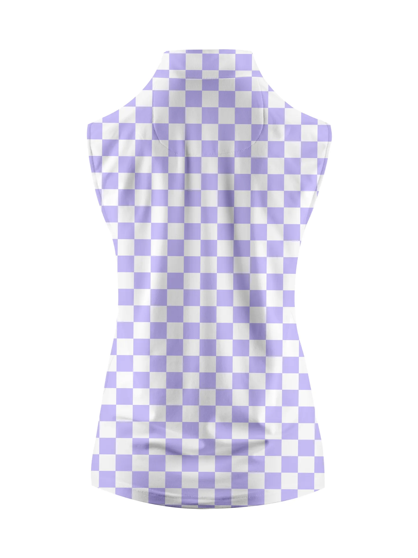 Cherryswing Women's Sleeveless Checkerboard Print Golf Polo Shirt