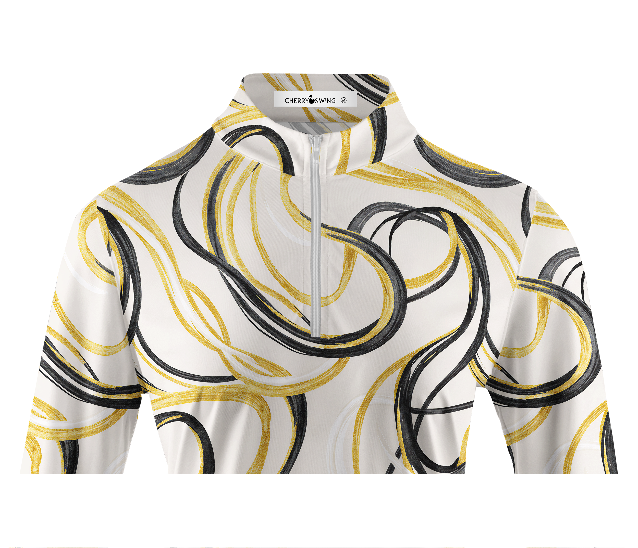Cherryswing Women's Gilded Ink Flow Long Sleeve Golf Shirt