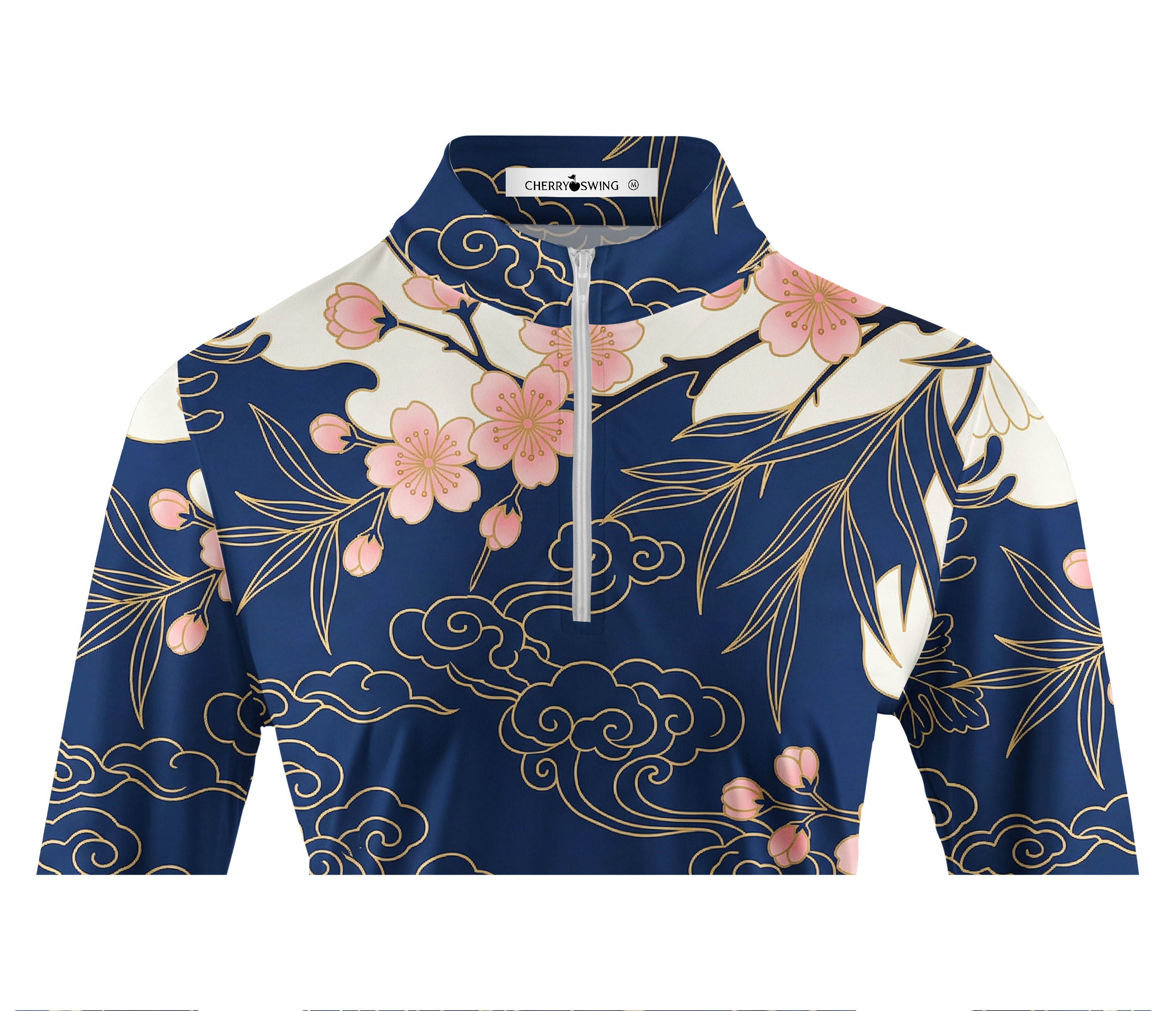 Cherryswing Women's Crane Dance Long Sleeve Golf Shirt