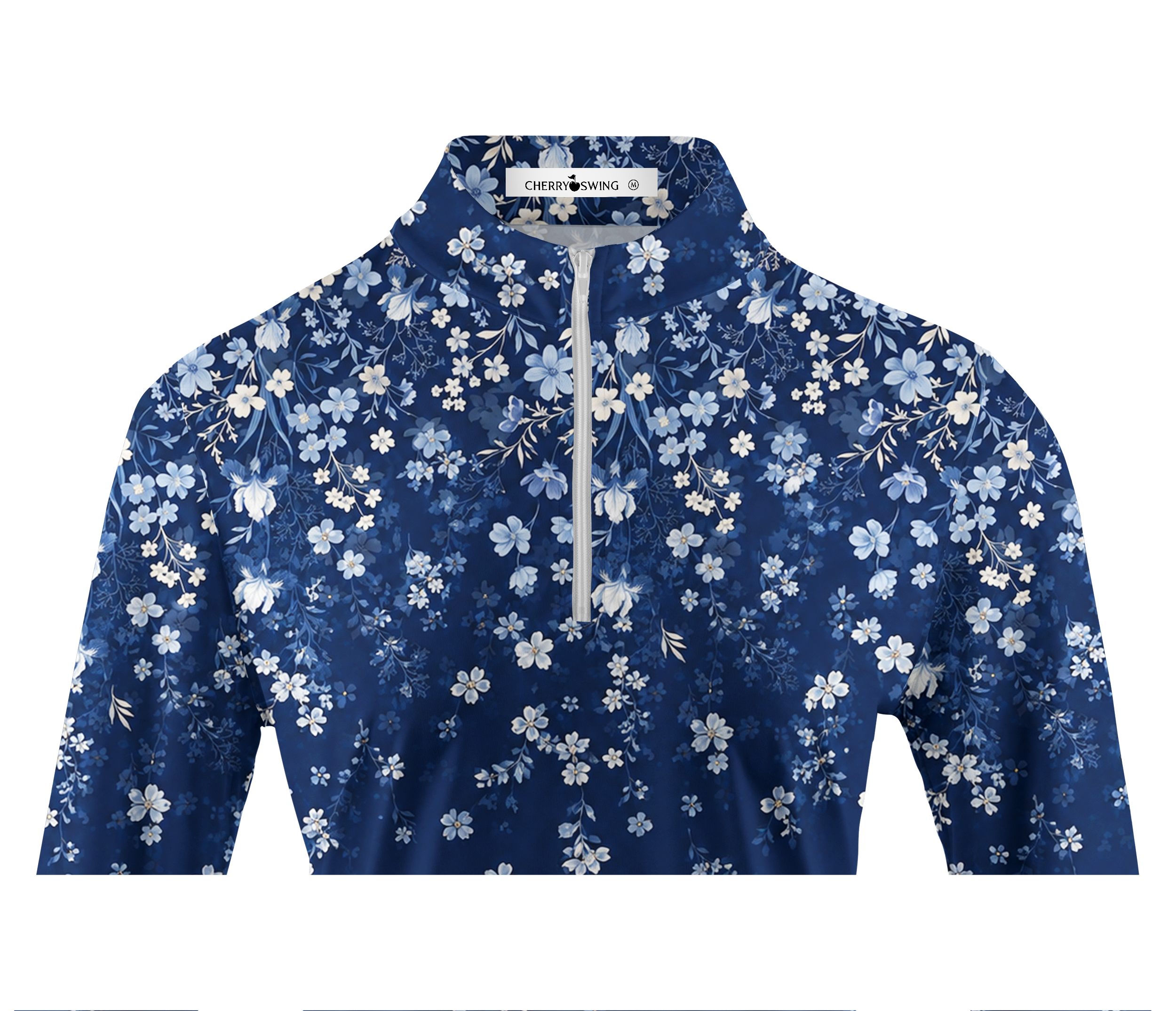 Cherryswing Women's Midnight Floral Long Sleeve Golf Shirt