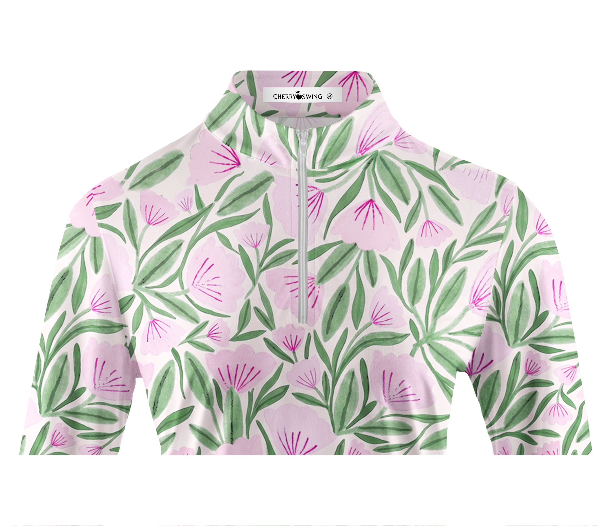 Cherryswing Women's Spring Bloom Watercolor Long Sleeve Golf Shirt