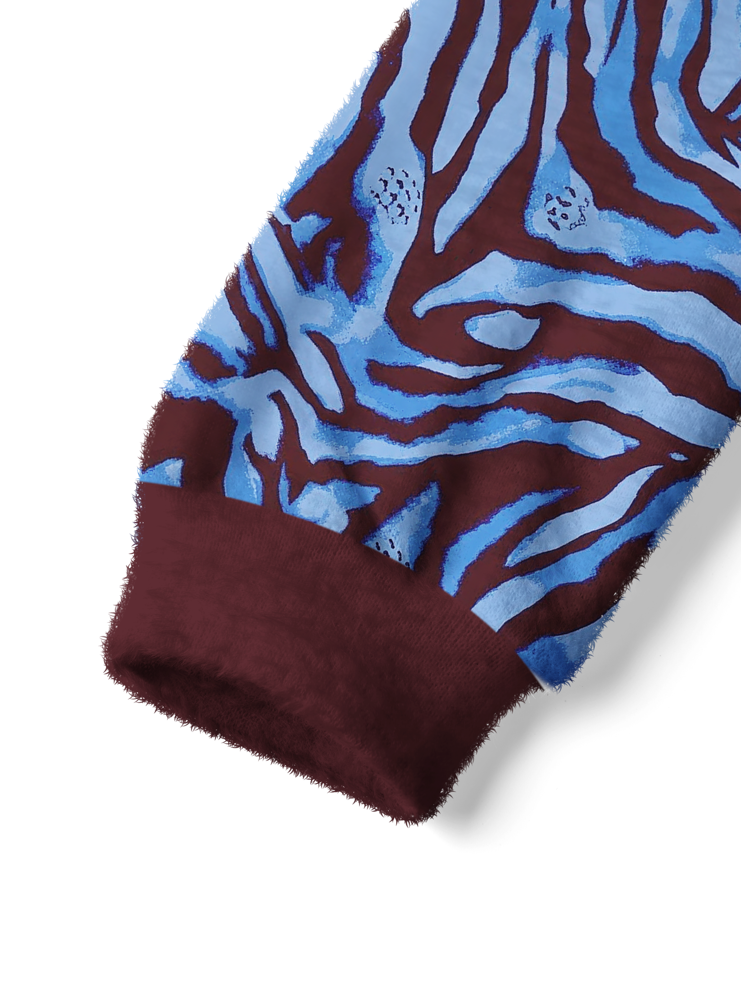 Cherryswing Women's Azure Zebra Fuzzy Knit Golf Sweater