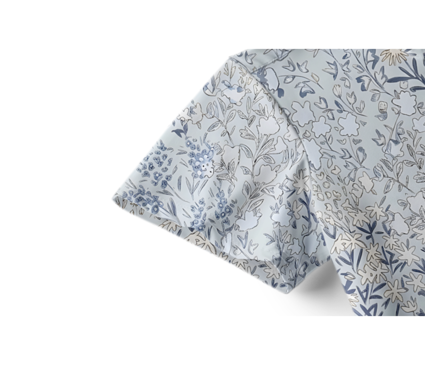 Cherryswing Women's Porcelain Botanical Sketch Short Sleeve Golf Shirt