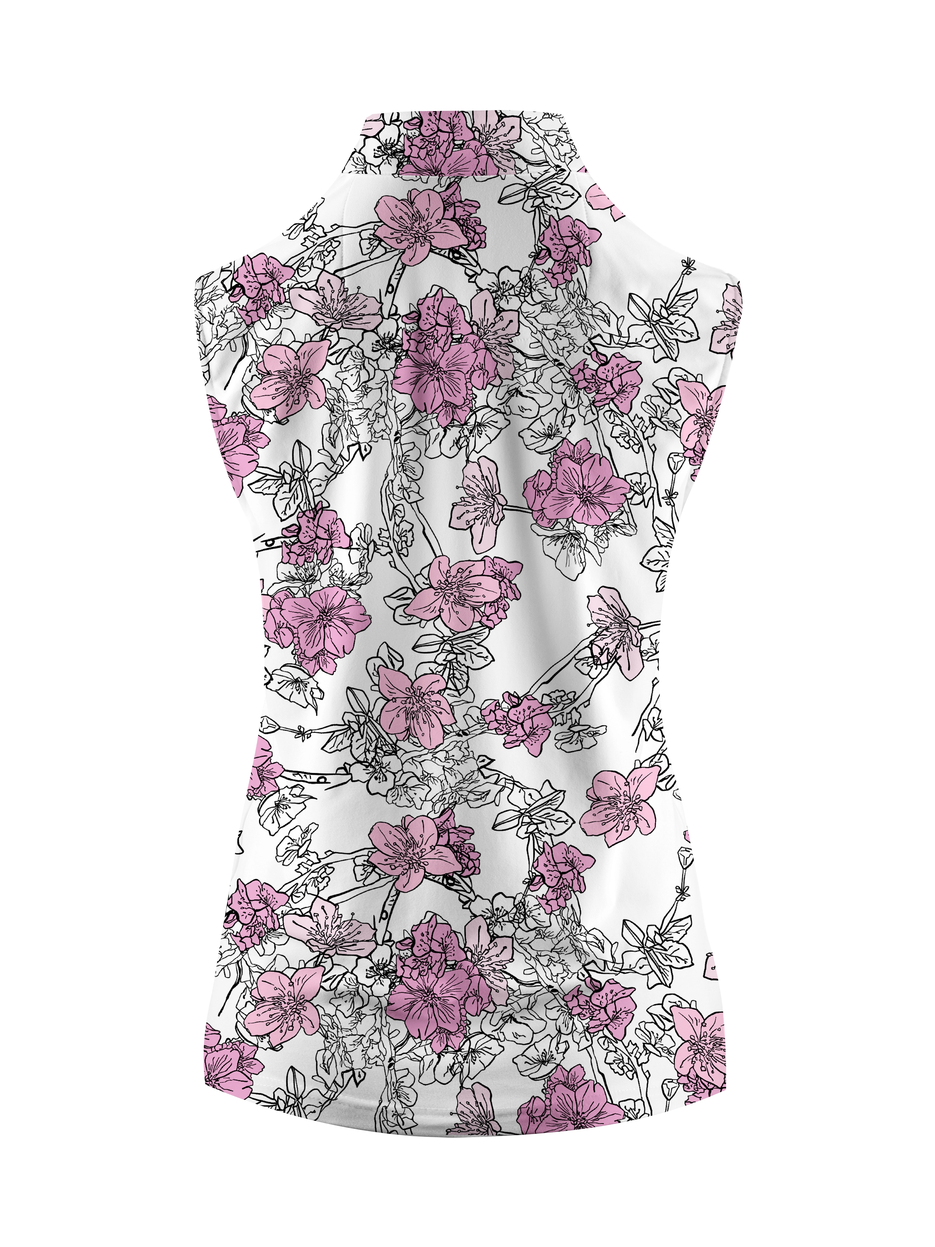 Cherryswing Women's Sleeveless Blossom Golf Polo Shirt