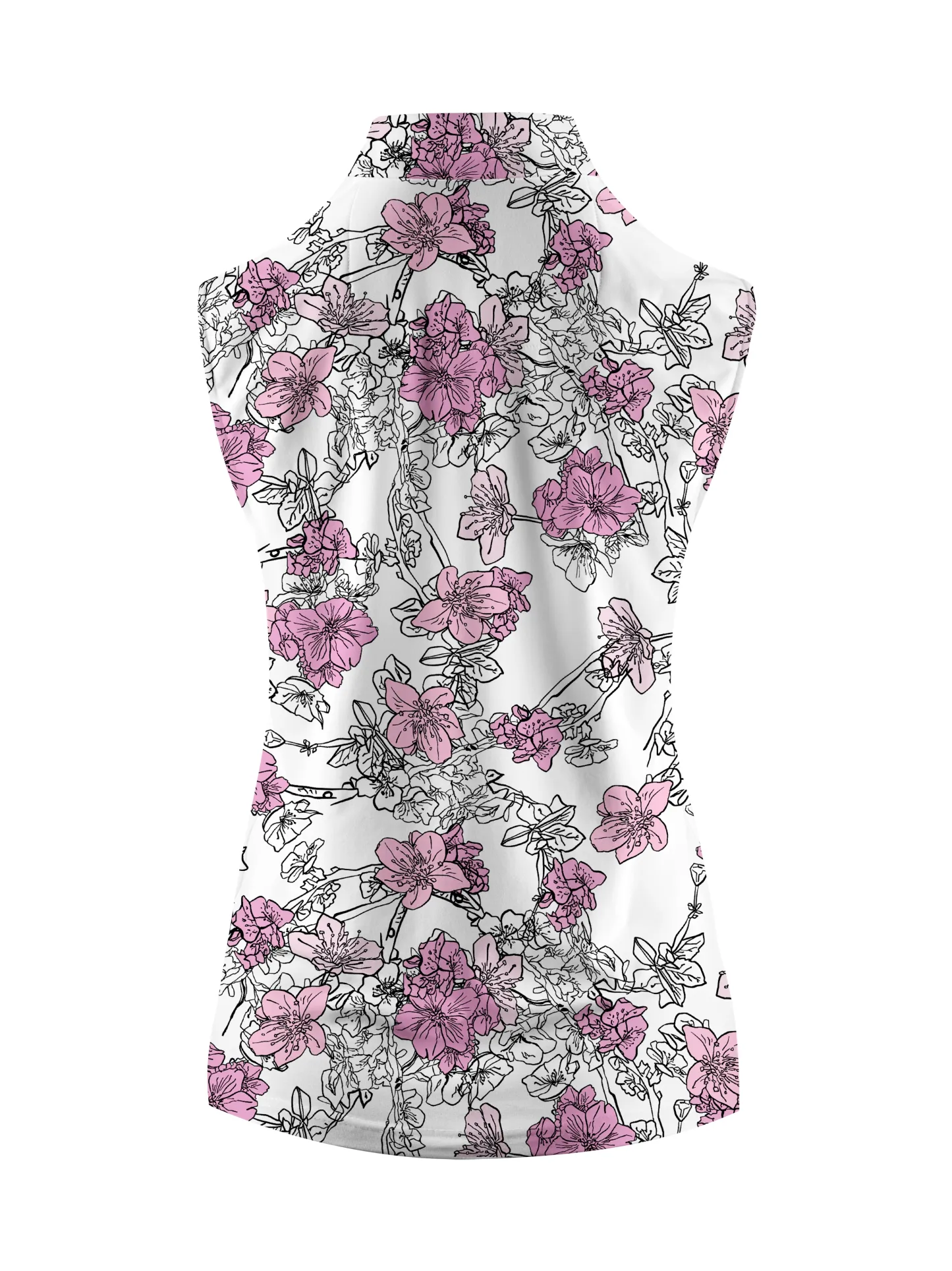 Cherryswing Women's Sleeveless Blossom Golf Polo Shirt