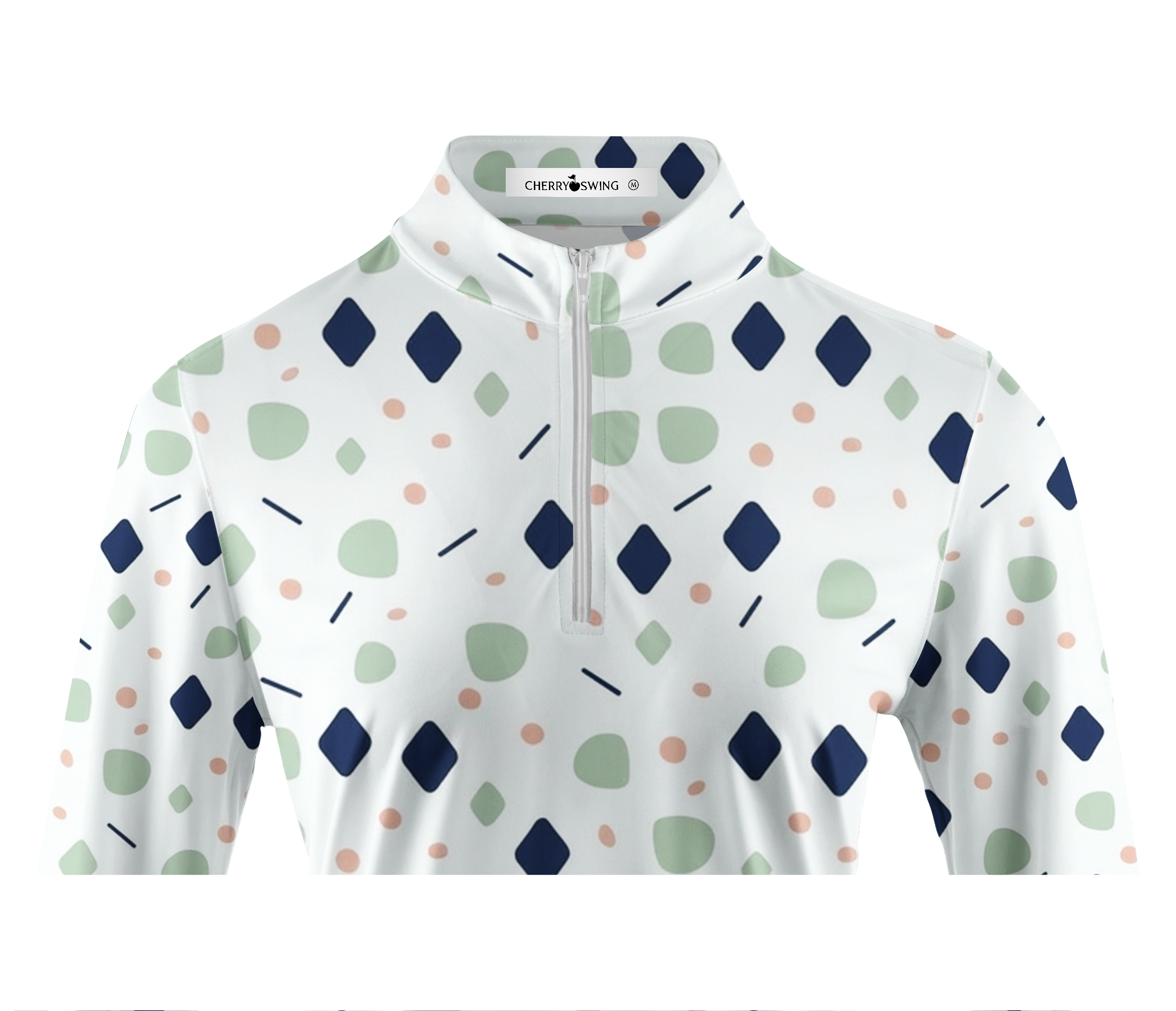 Cherryswing Women's Geometric Confetti Long Sleeve Golf Shirt