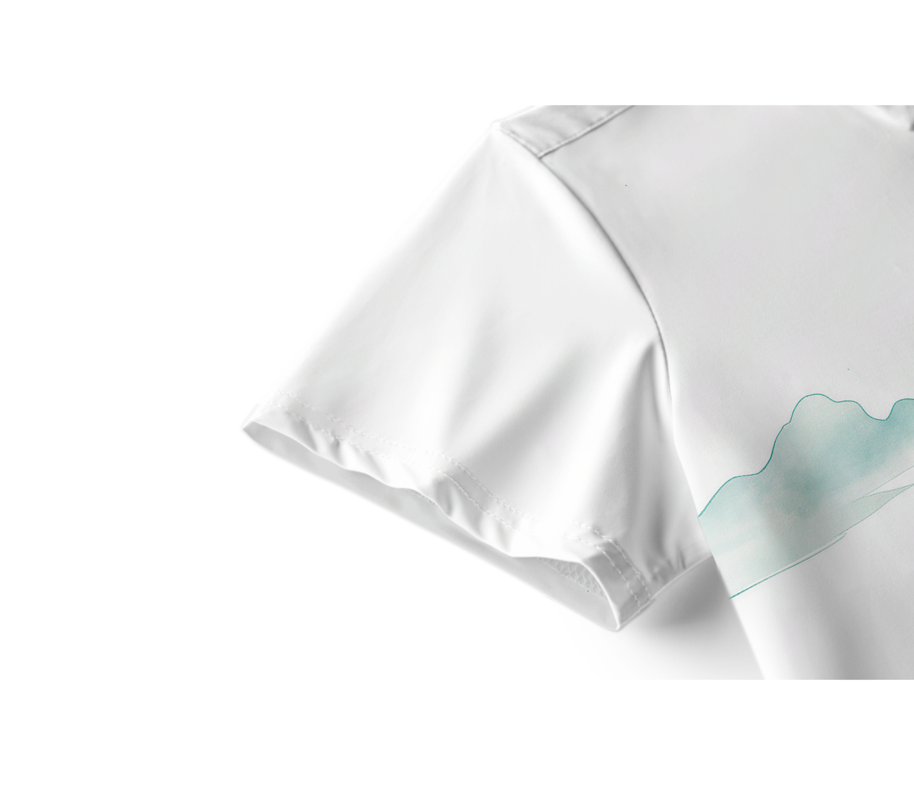 Cherryswing Women's Oriental Seascape Ink Short Sleeve Golf Shirt