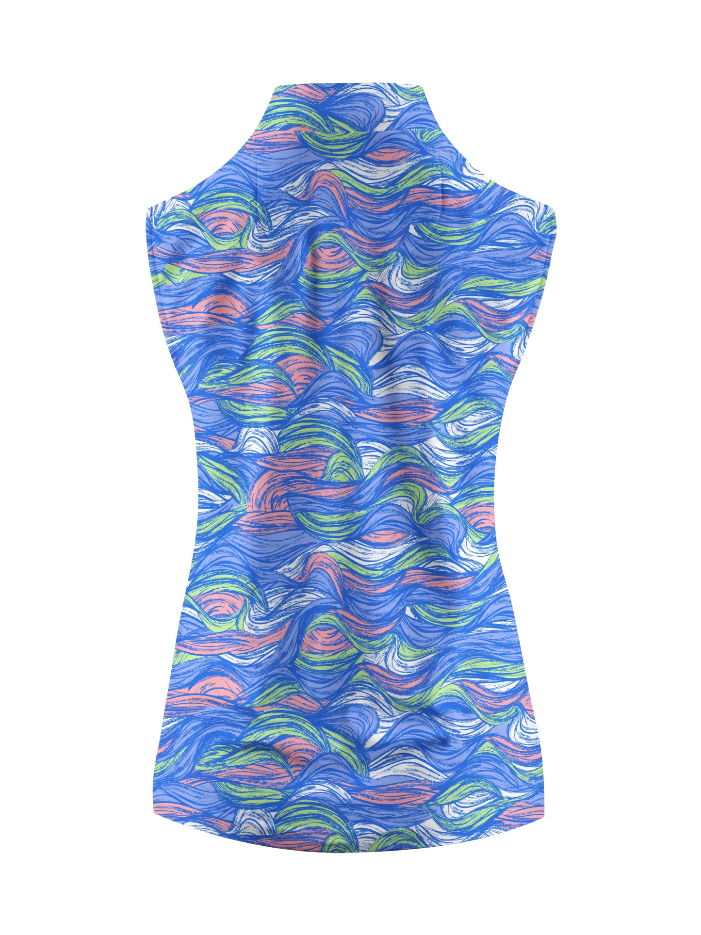 Cherryswing Women's Colored Waves Swaying Sleeveless Golf Shirt