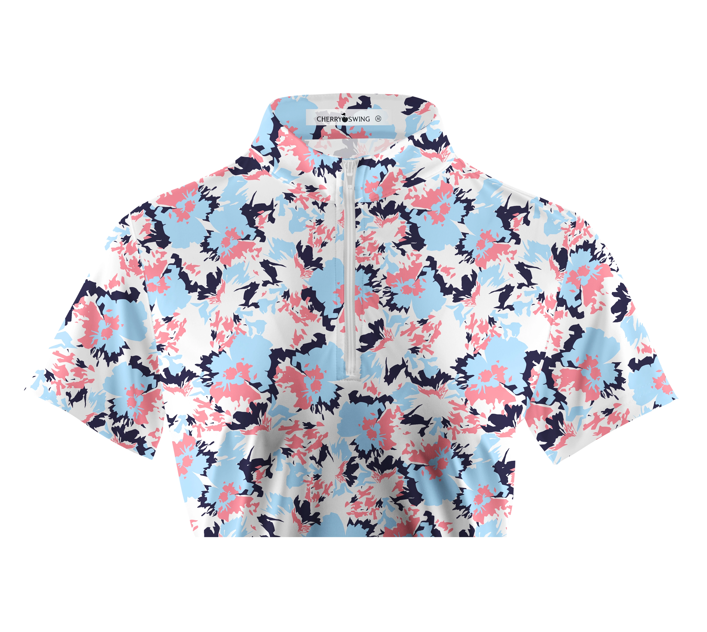 Cherryswing Women's Floral Symphony Short Sleeve Golf Polo Shirt