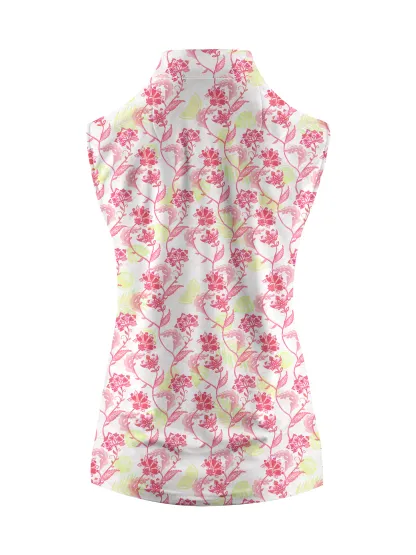 Cherryswing Women's Sleeveless 1/4 Zip Golf Polo Shirt