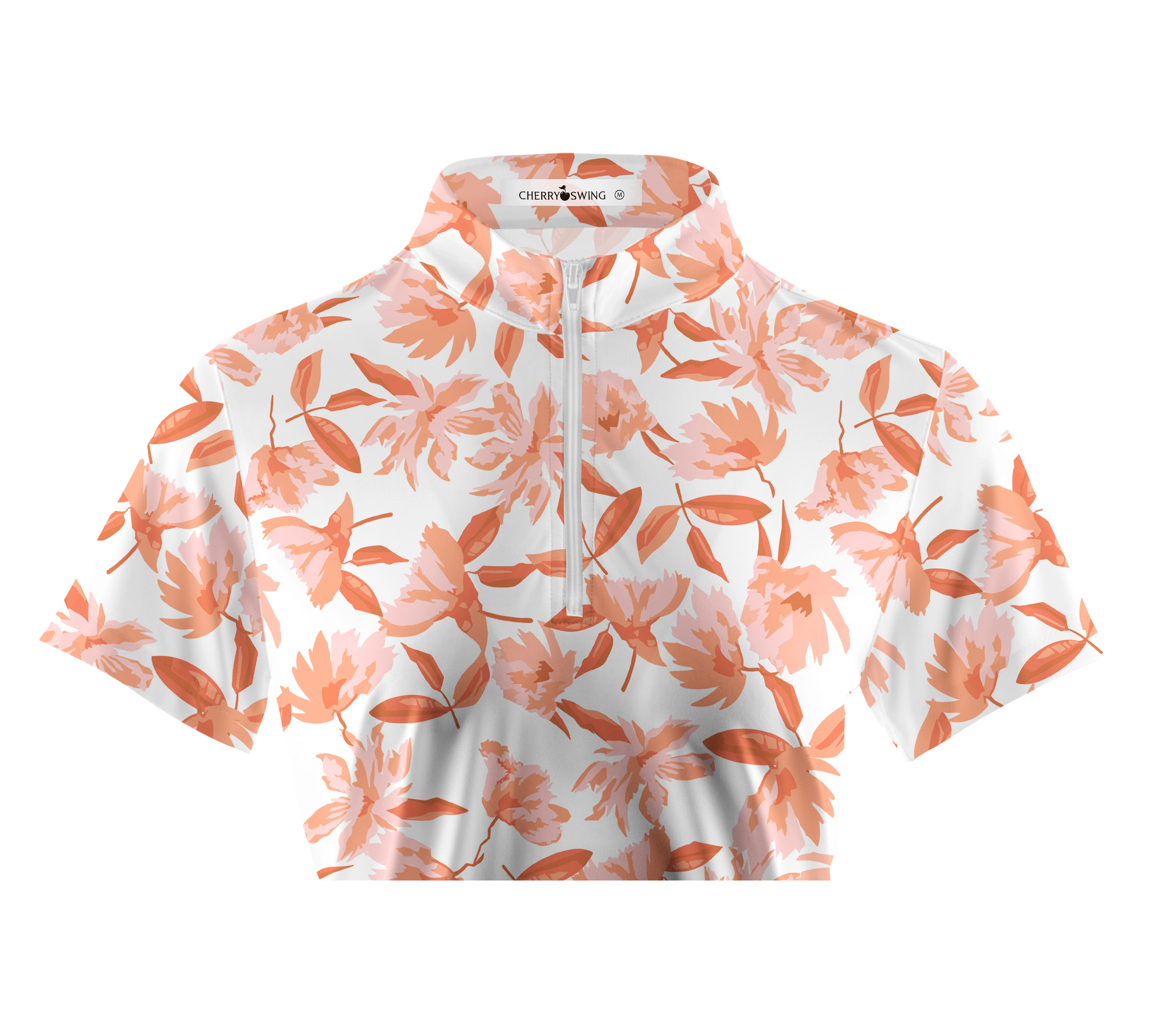 Cherryswing Women's Autumn Blossom Golf Short Sleeve Polo Shirt