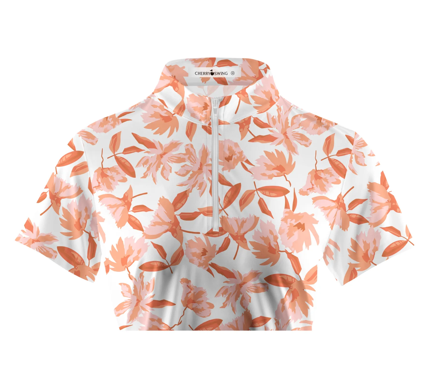 Cherryswing Women's Autumn Blossom Golf Short Sleeve Polo Shirt