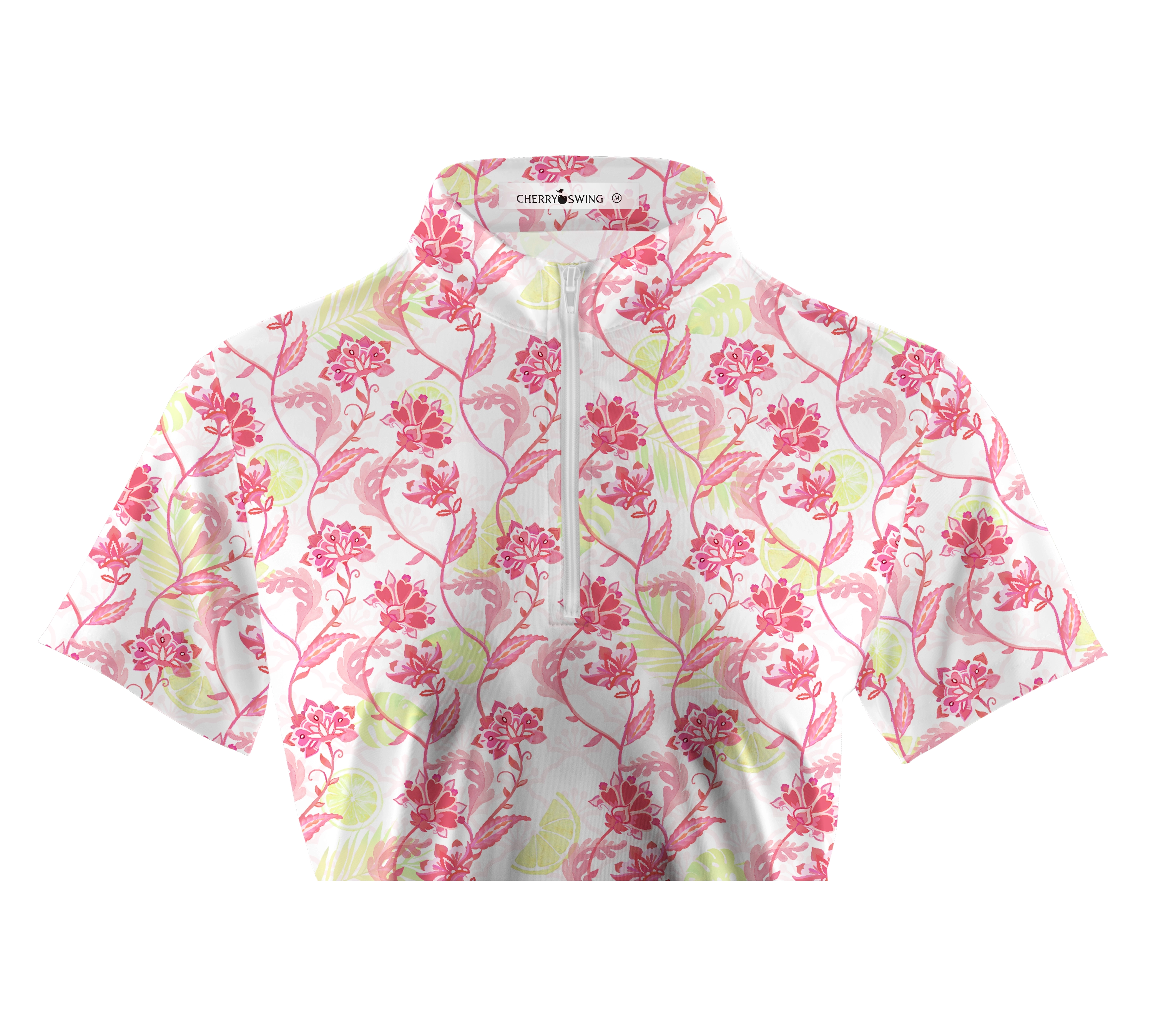 Cherryswing Women's Short Sleeve Floral Golf Polo