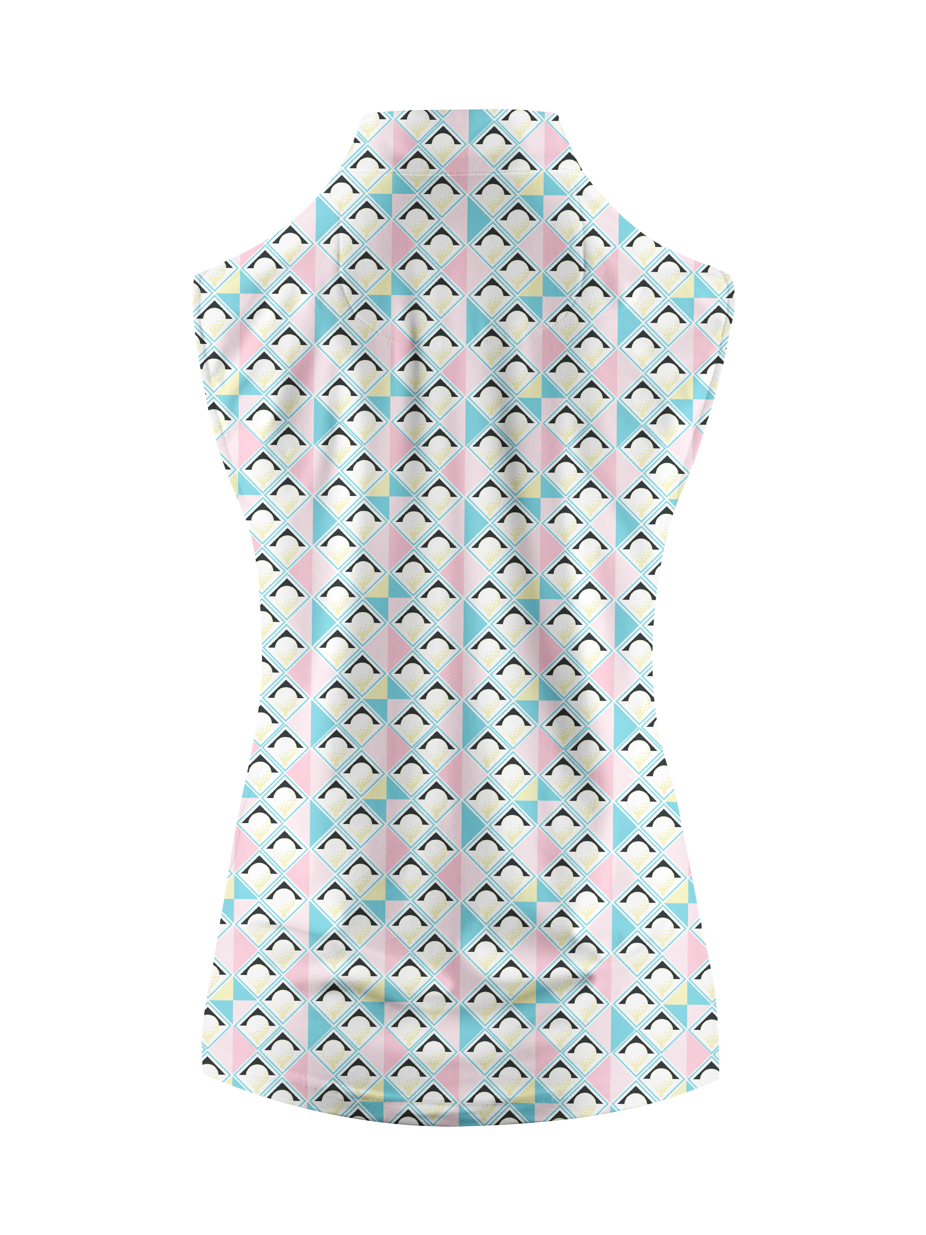 Cherryswing Women's Pastel Colors Geometric Sleeveless Golf Shirt