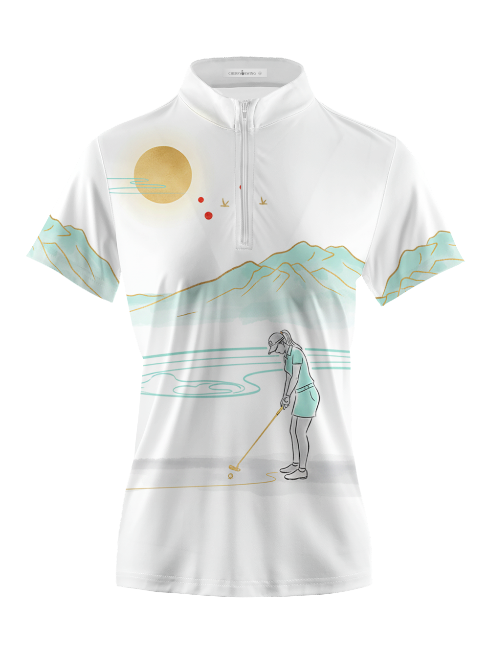 Cherryswing Women's Sunset Putt Short Sleeve Polos