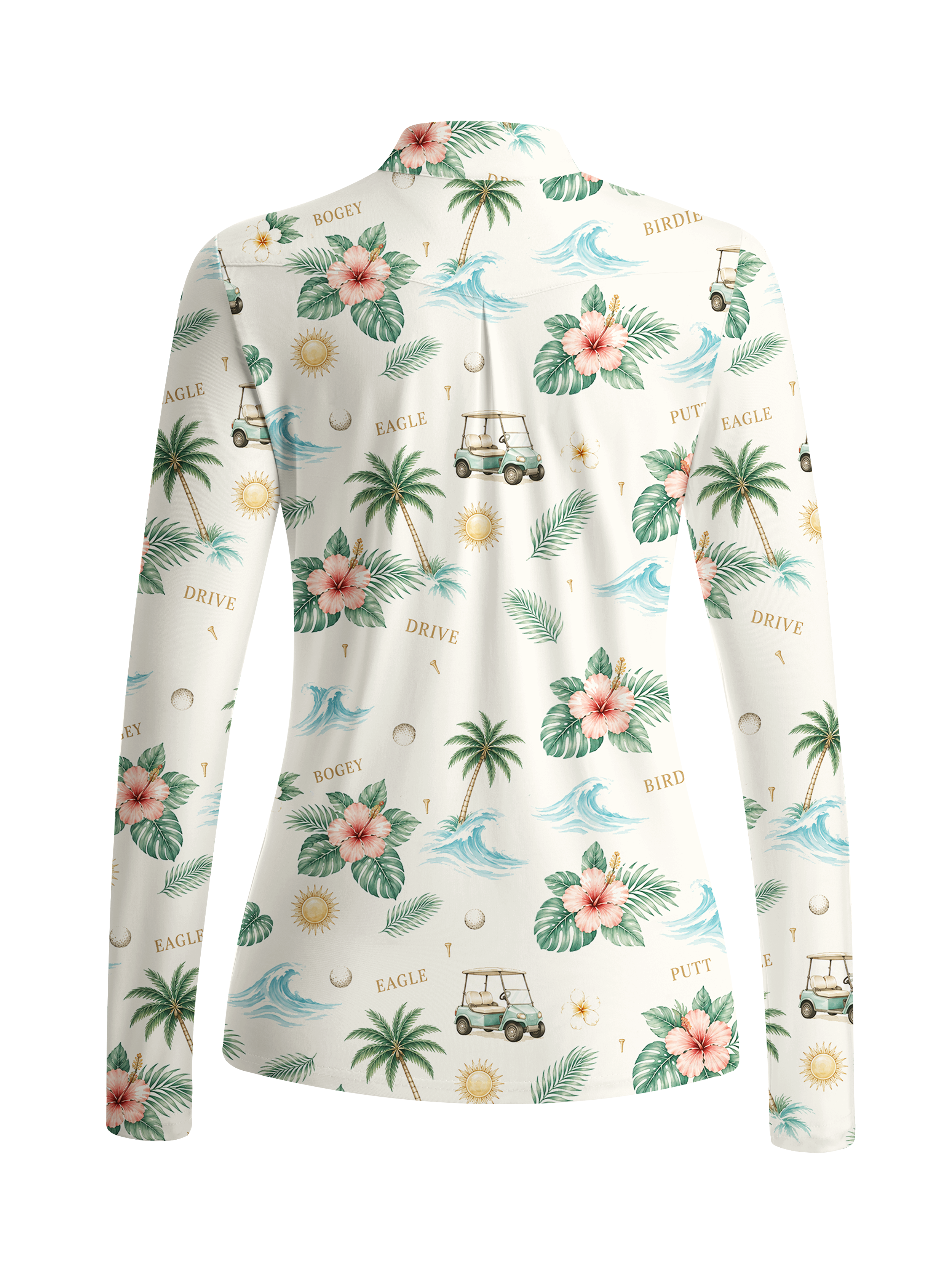 Cherryswing Women's Tropical Resort Long Sleeve Golf Shirt