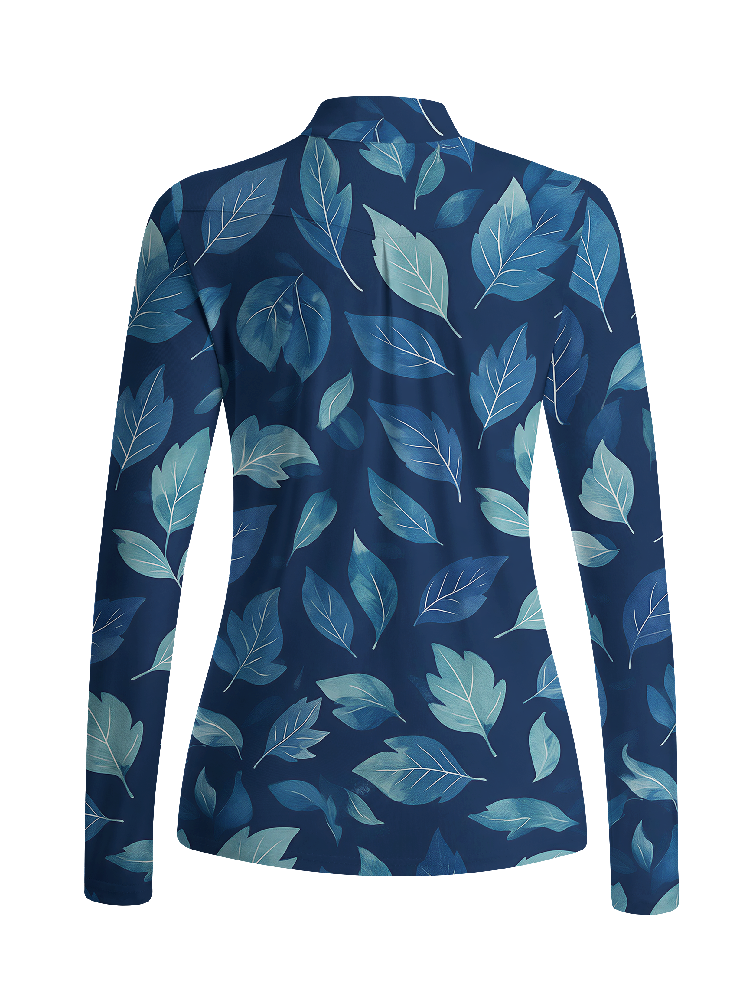 Cherryswing Women's Falling Leaves Long Sleeve Golf Shirt