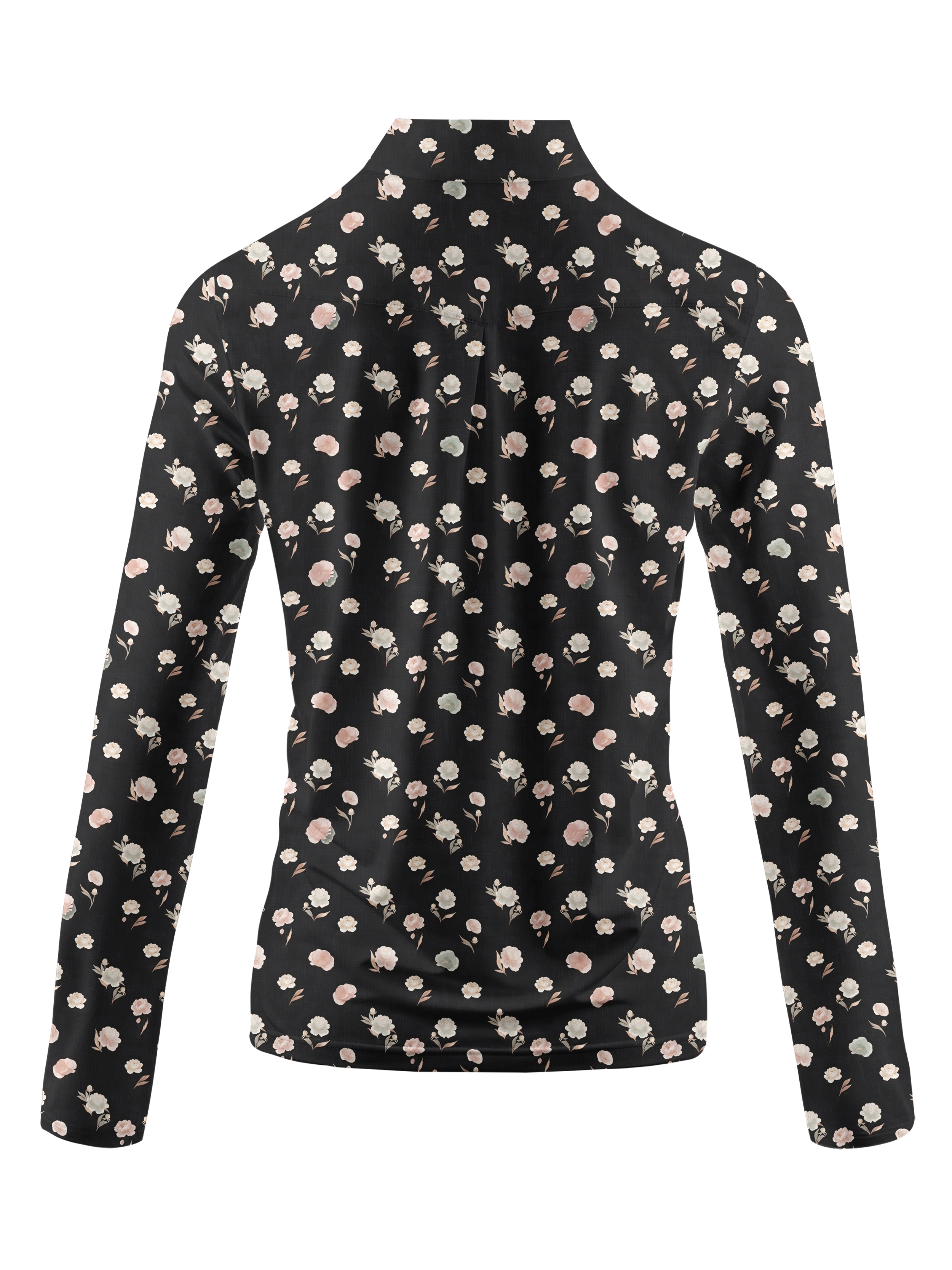 Cherryswing Women's Midnight Rose Garden Long Sleeve Golf Shirt