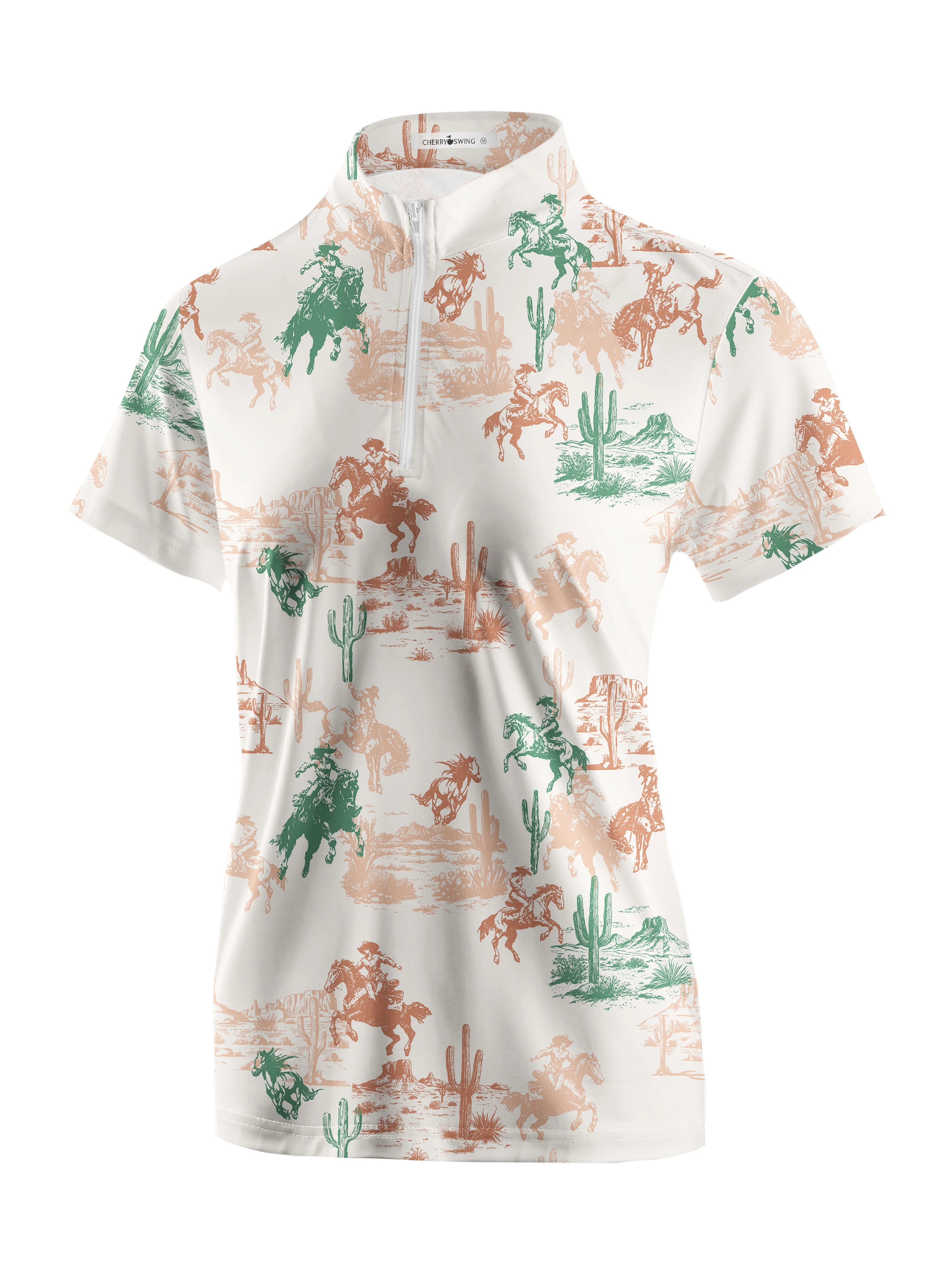 Cherryswing Women's Cowgirl Golf Short Sleeve Polo Shirt