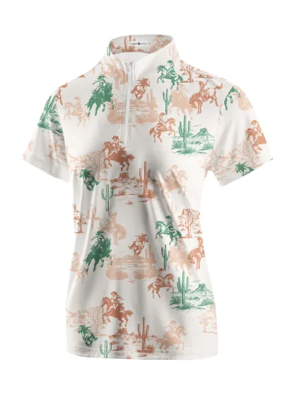 Cherryswing Women's Cowgirl Golf Short Sleeve Polo Shirt