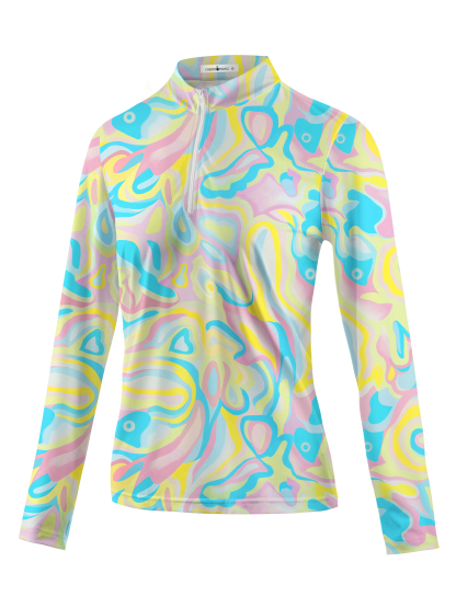 Cherryswing Women's Colorful Fish Long Sleeve Golf Shirt