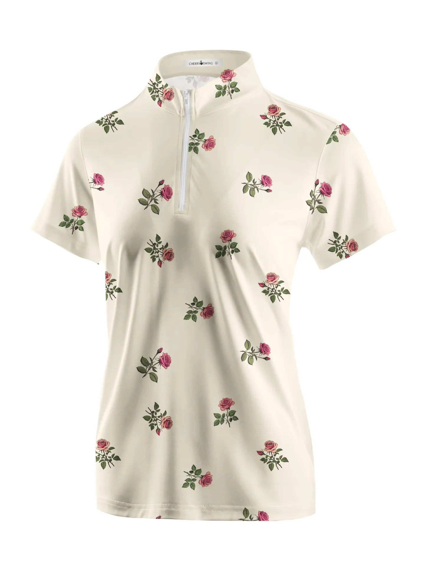 Cherryswing Women's Floral Haven Golf Short Sleeve Polo Shirt