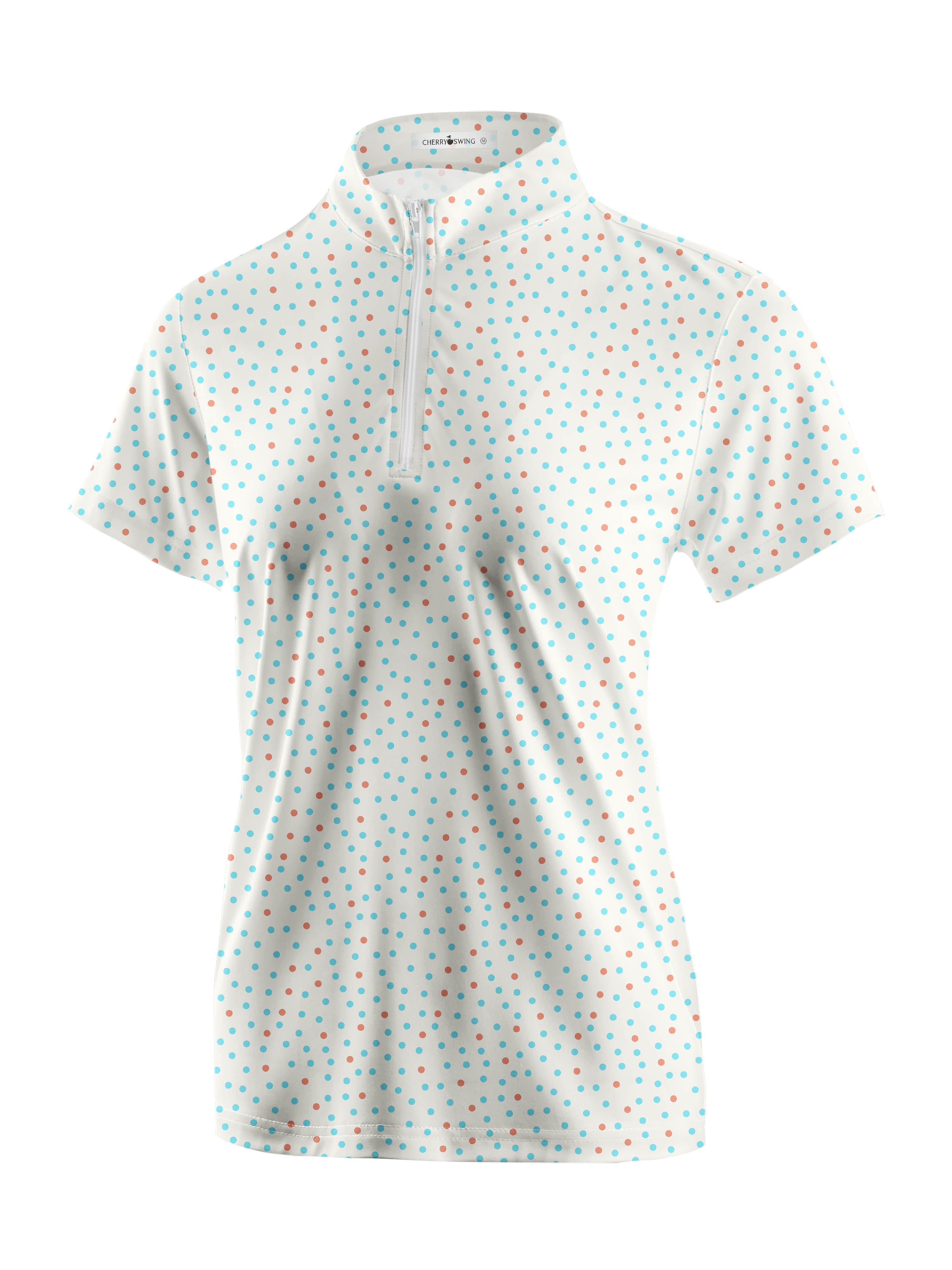 Cherryswing Women's Confetti Dots Golf Sleeve Polo Shirt