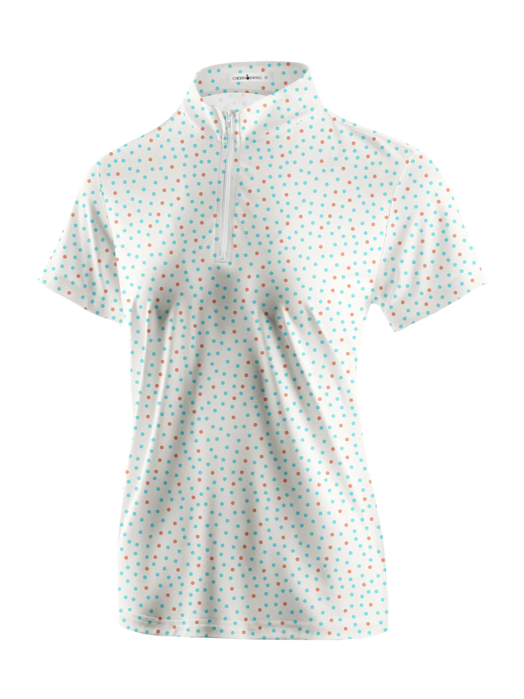 Cherryswing Women's Confetti Dots Golf Sleeve Polo Shirt