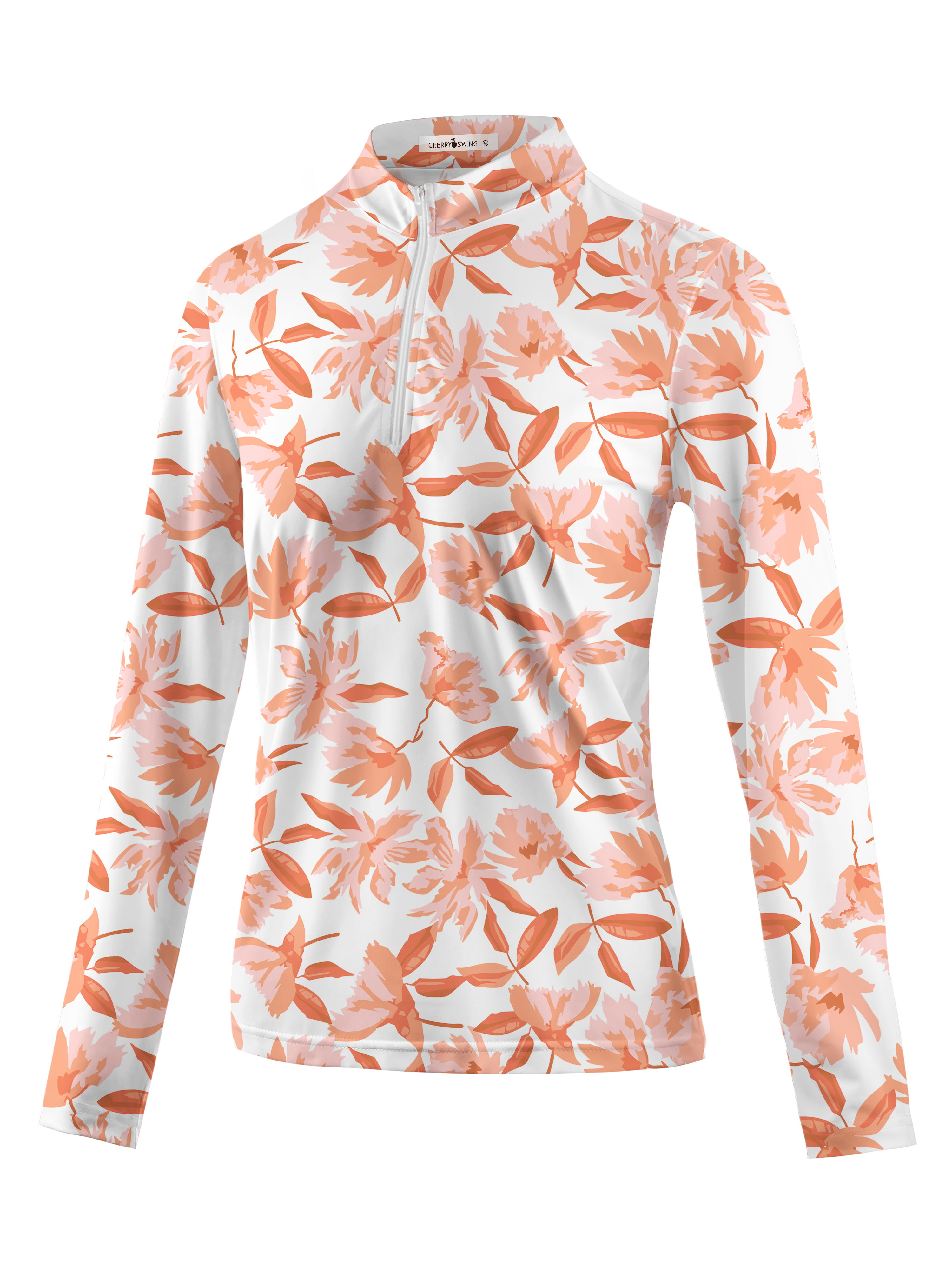 Cherryswing Women's Autumn Blossom Long Sleeve Polo Shirt