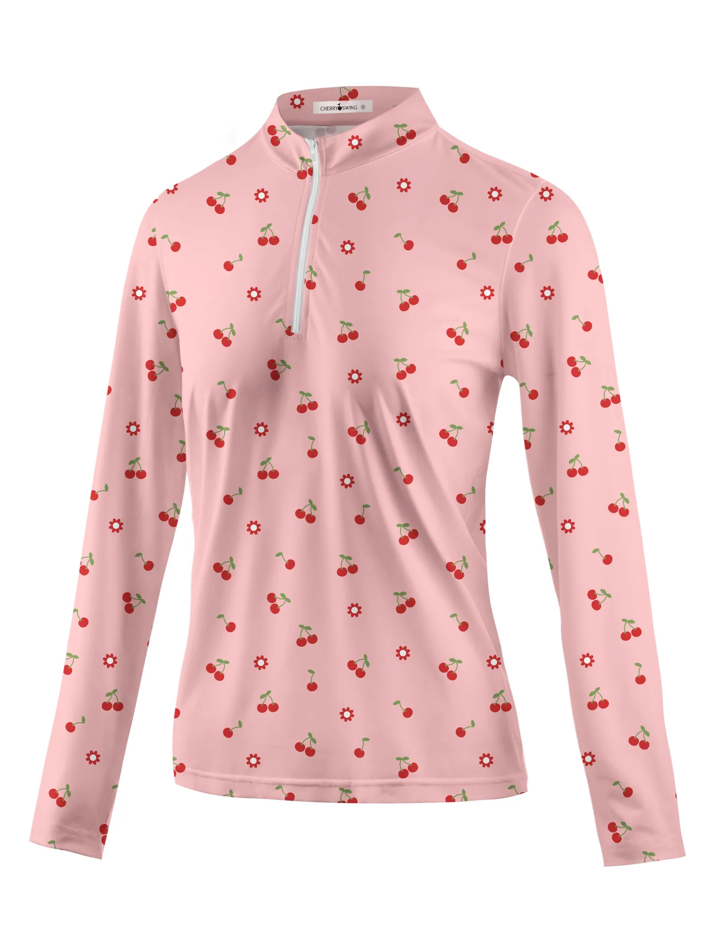 Cherryswing Women's Cherries Long Sleeve Golf Polo Shirt
