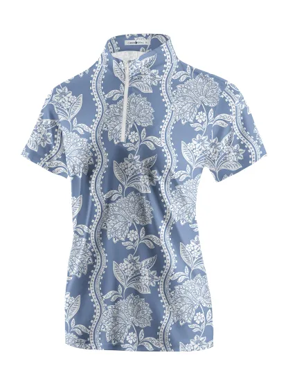 Cherryswing Women's Floral Short Sleeve Golf Polo Shirt