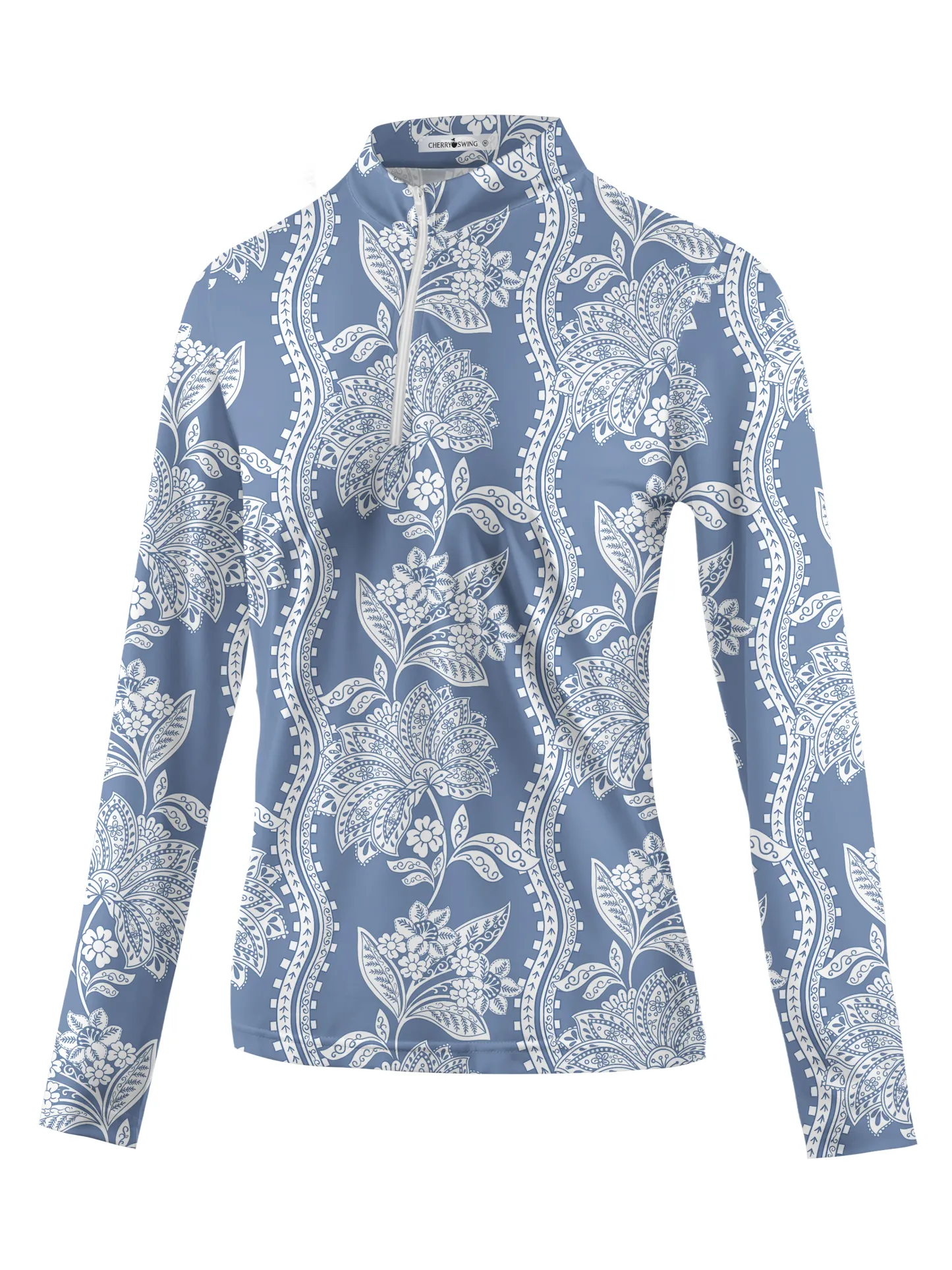 Cherryswing Women's Floral Long Sleeve Golf Polo Shirt