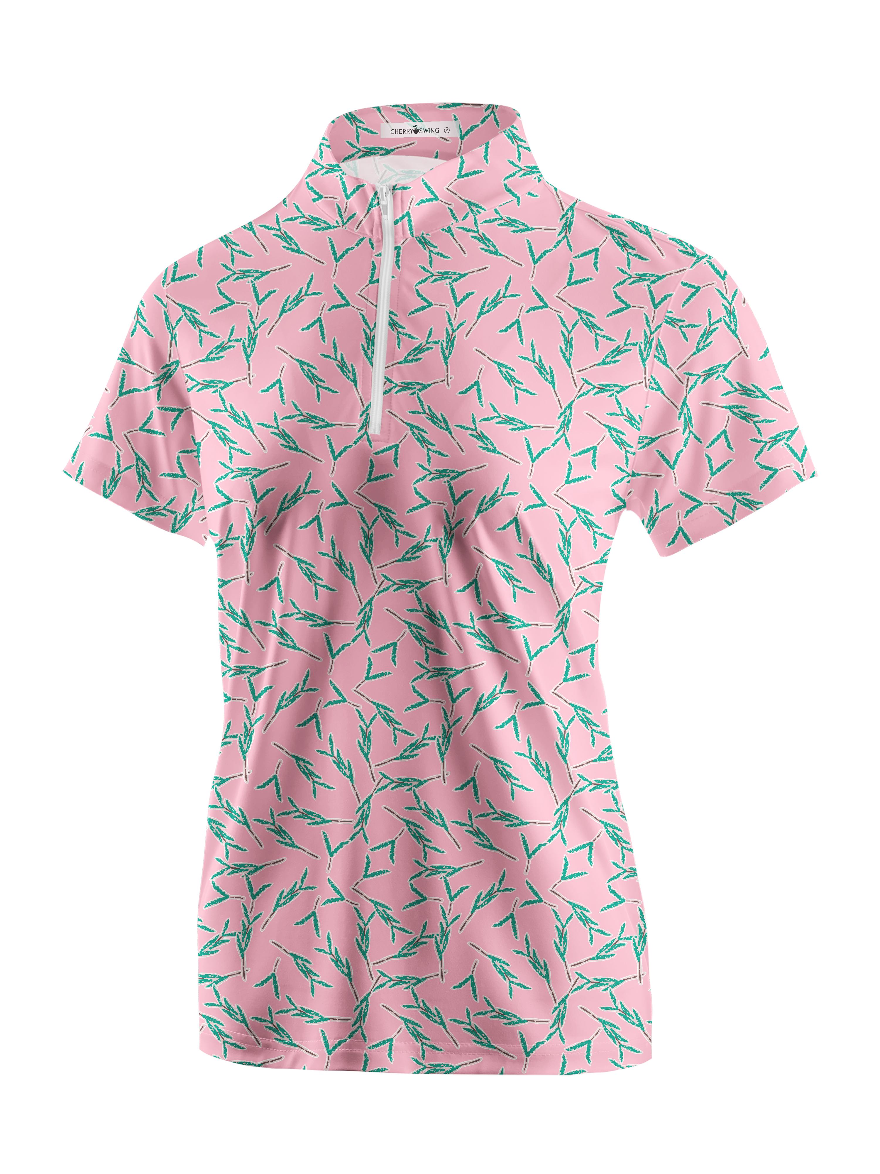Cherryswing Women's Floral Short Sleeve Golf Polo Shirt