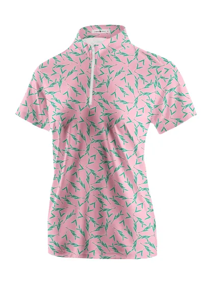 Cherryswing Women's Floral Short Sleeve Golf Polo Shirt