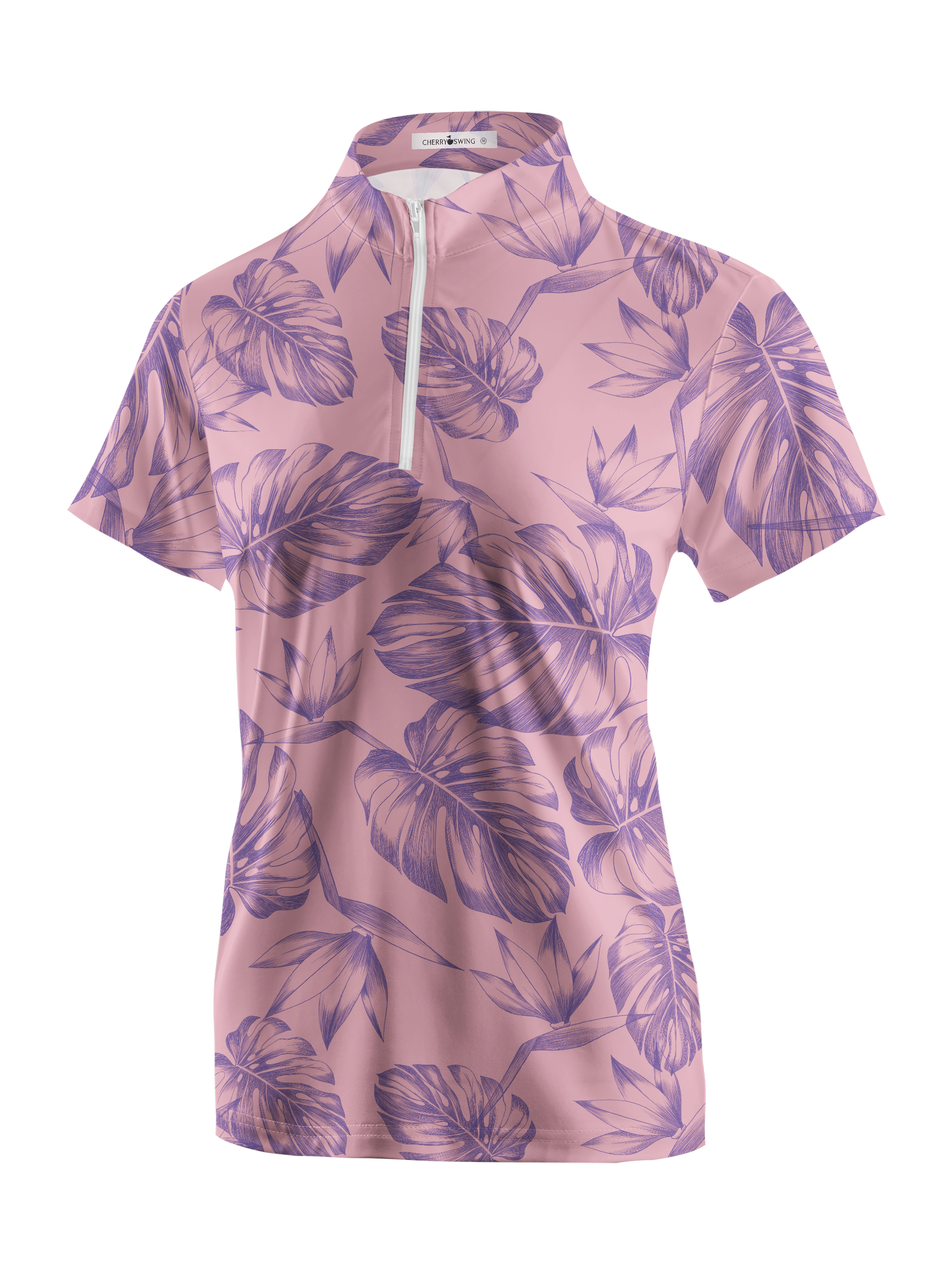 Cherryswing Women's  Mint Green Golf Print Short Sleeve Golf Shirt