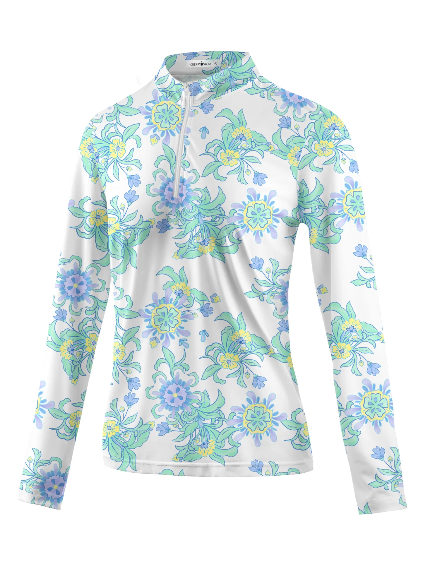 Cherryswing Women's Lively Floral Long Sleeve Golf Shirt