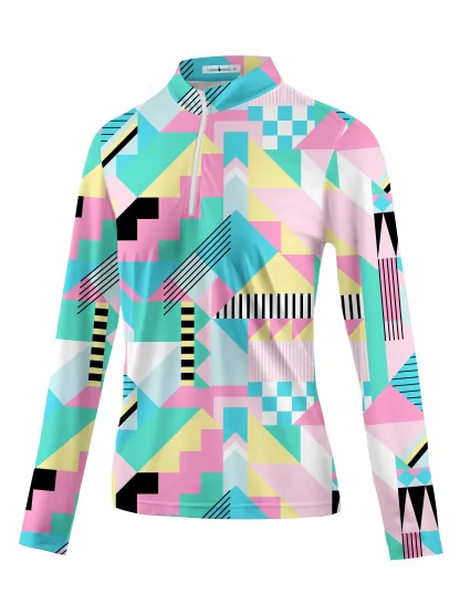 Cherryswing Women's Geometric Long Sleeve Golf Shirt