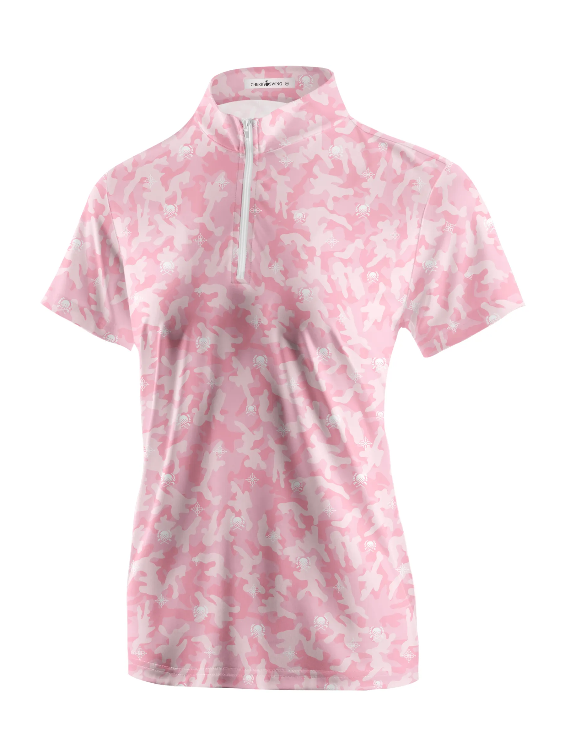 Cherryswing Women's Pink Camouflage Short Sleeve Golf Shirt