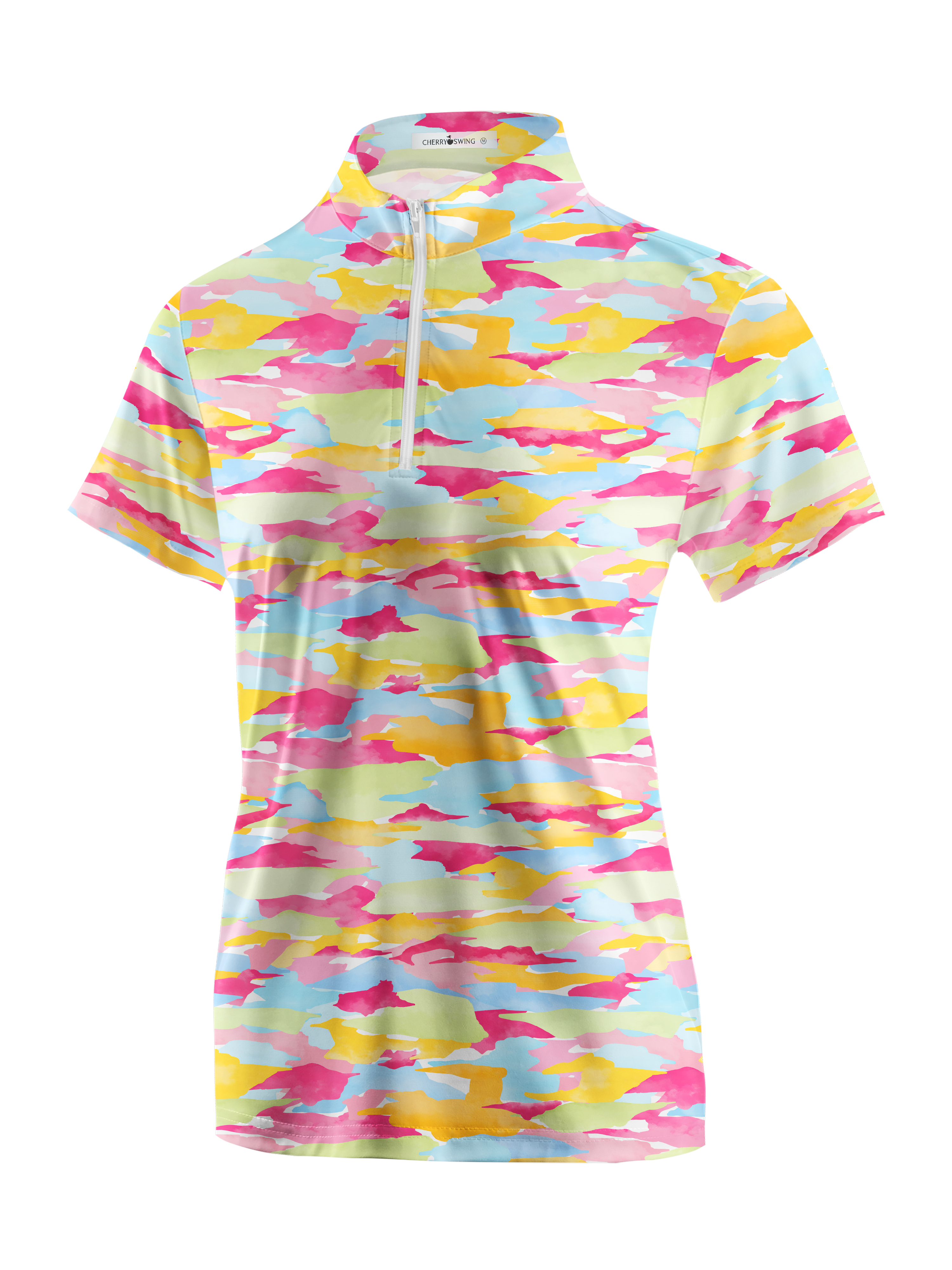 Cherryswing Women's Vibrant Camouflage Short Sleeve Golf Shirt