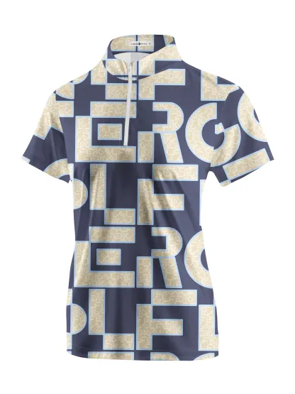 Cherryswing Women's Maze of Fairways Short Sleeve Golf Shirt