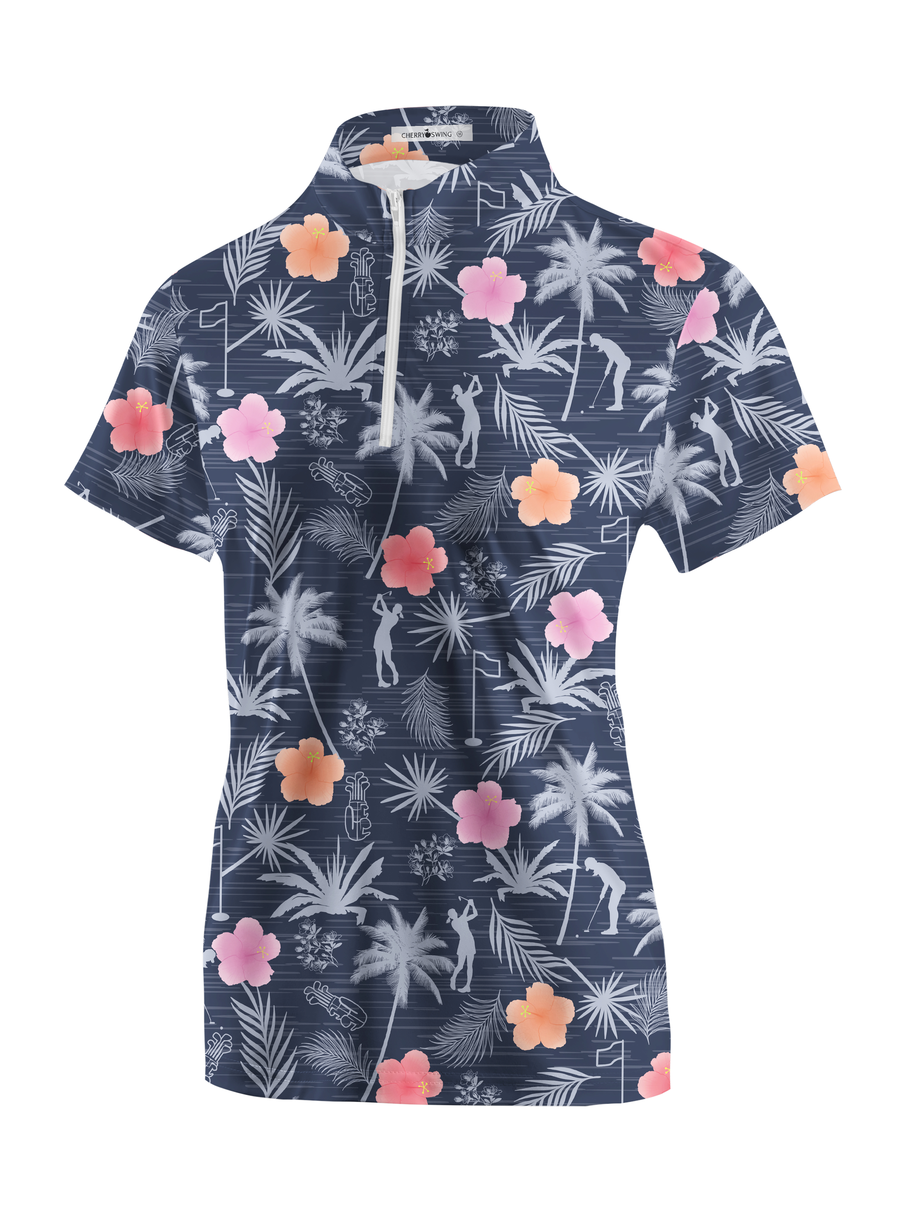 Cherryswing Women's Tropical Green Short Sleeve Golf Shirt