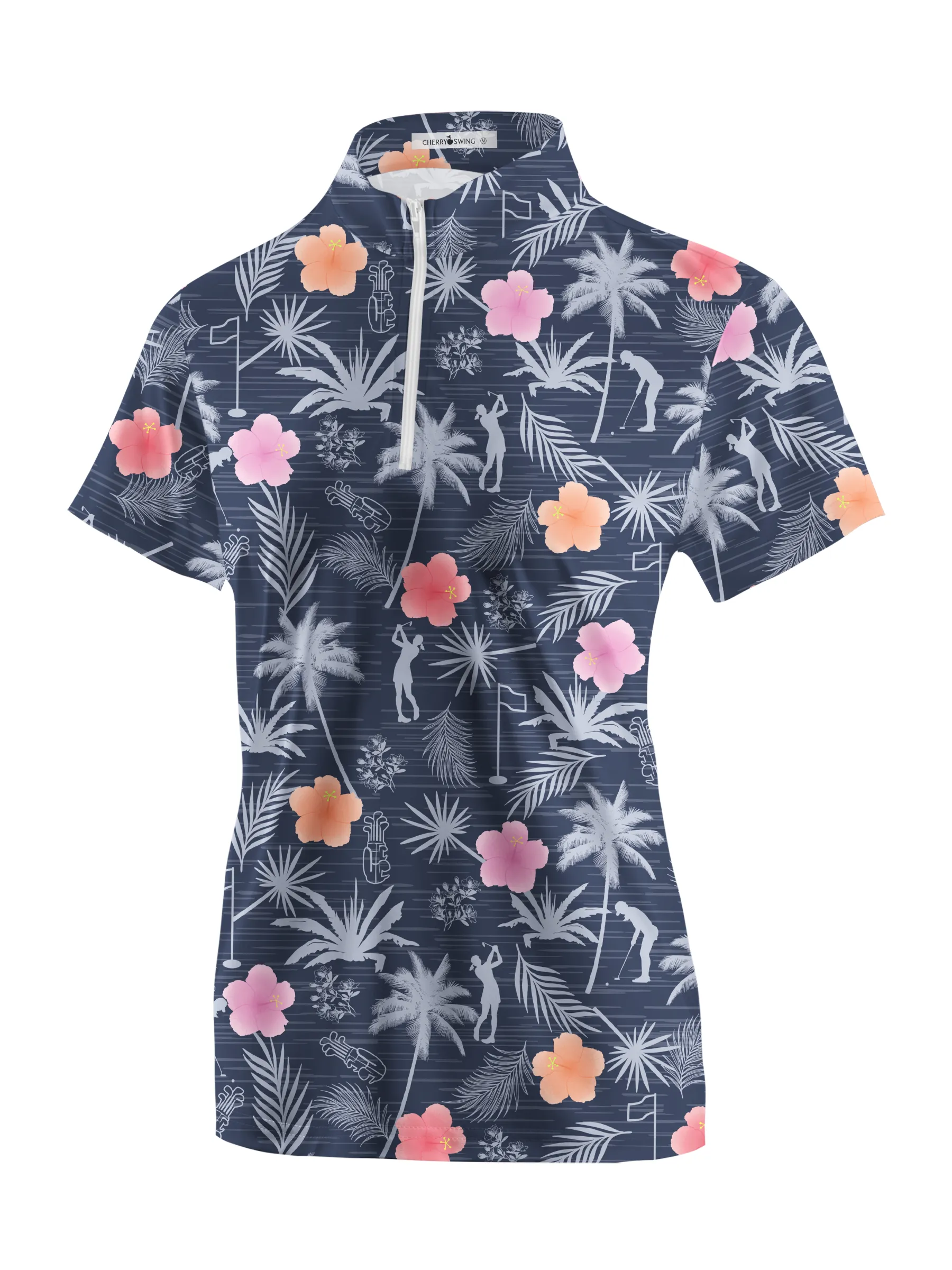 Cherryswing Women's Tropical Green Short Sleeve Golf Shirt