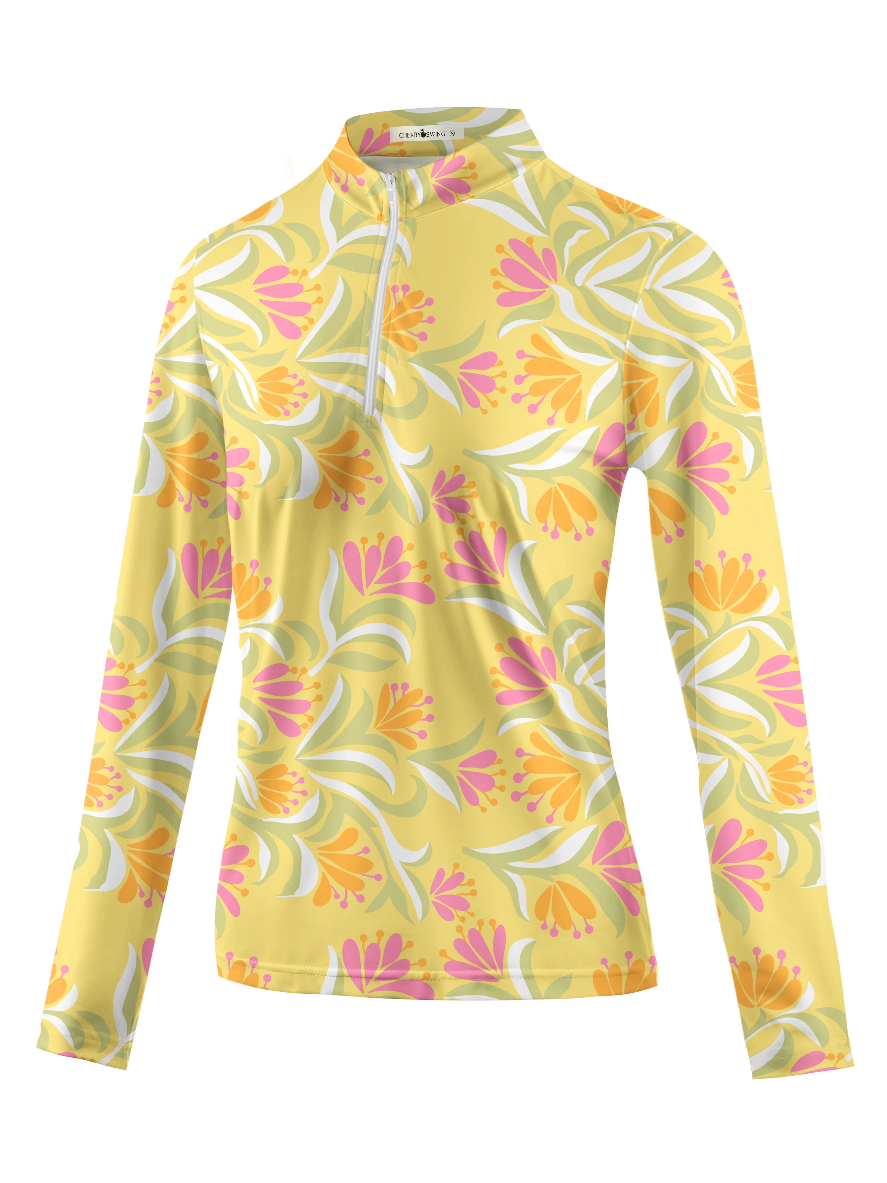 Cherryswing Women's Tropical Bloom Long Sleeve Golf Shirt