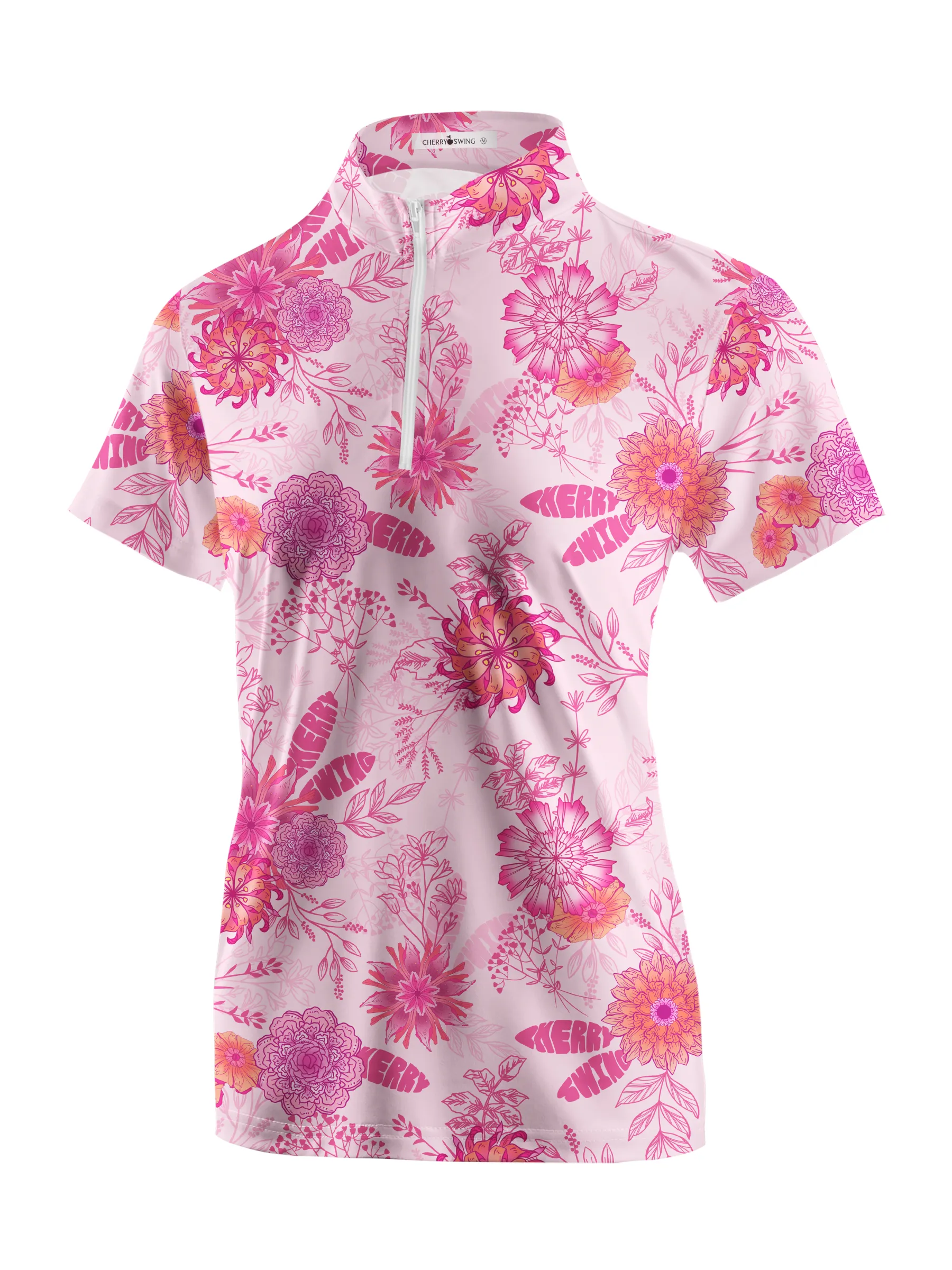 Cherryswing Women's Cherry Blossom Short Sleeve Golf Shirt