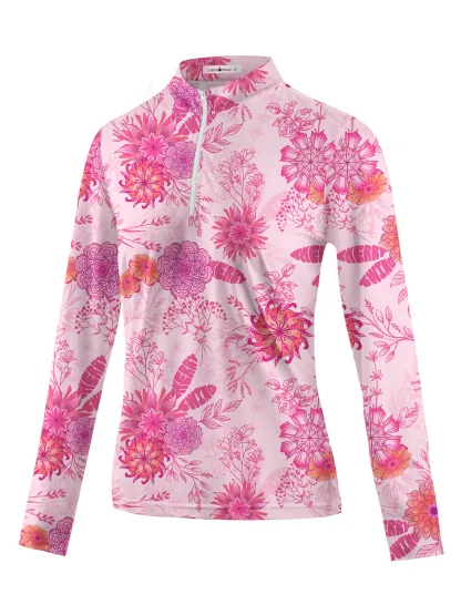 Cherryswing Women's Cherry Blossom Long Sleeve Golf Shirt