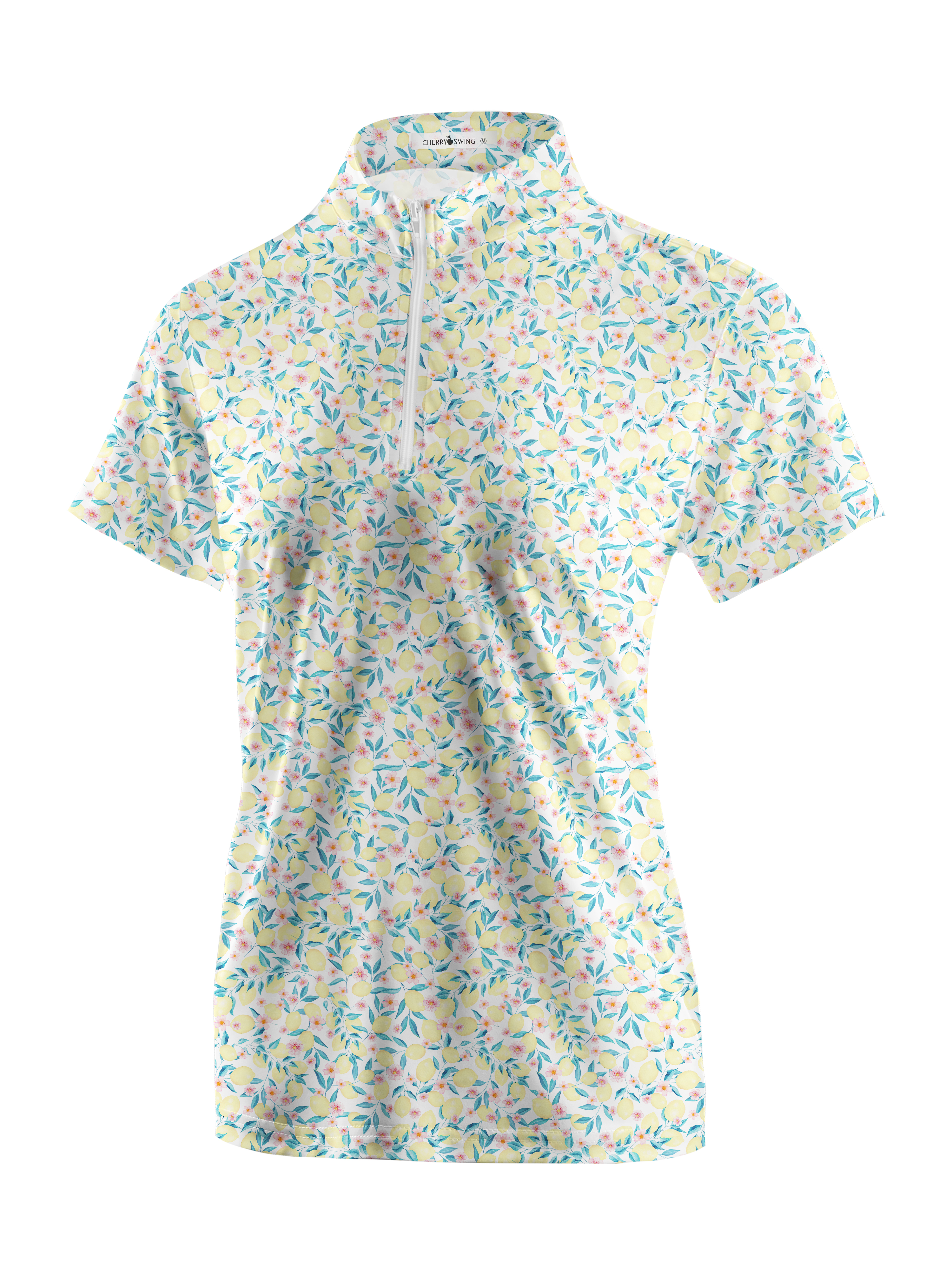 Cherryswing Women's Lemon Pattern Short Sleeve Golf Shirt