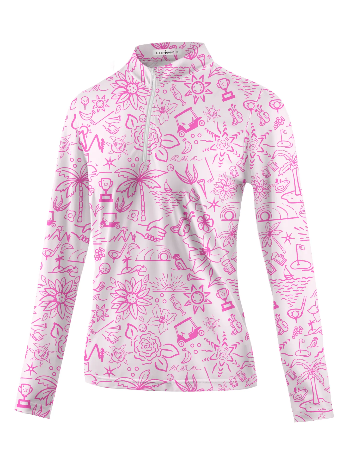 Cherryswing Women's Garden Party Long Sleeve Golf Shirt
