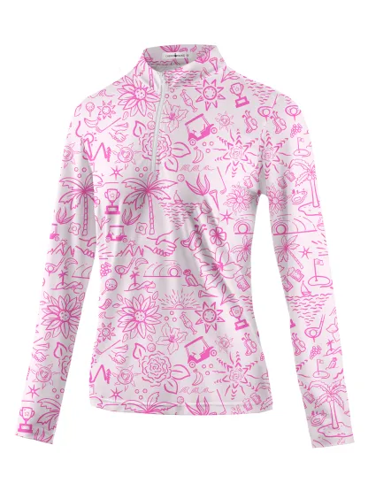 Cherryswing Women's Garden Party Long Sleeve Golf Shirt