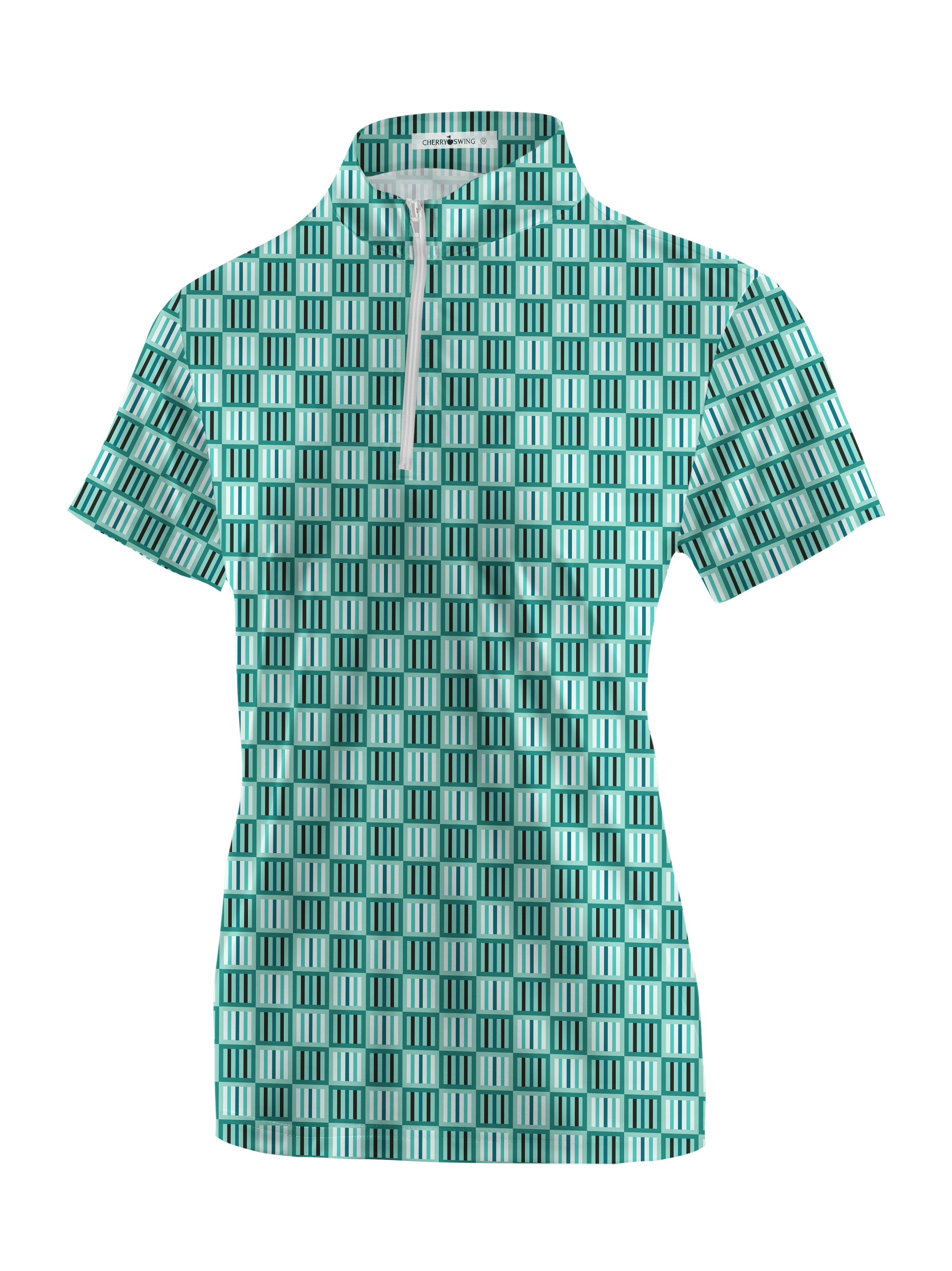 Cherryswing Women's Geometric Mastery Short Sleeve Golf Shirt