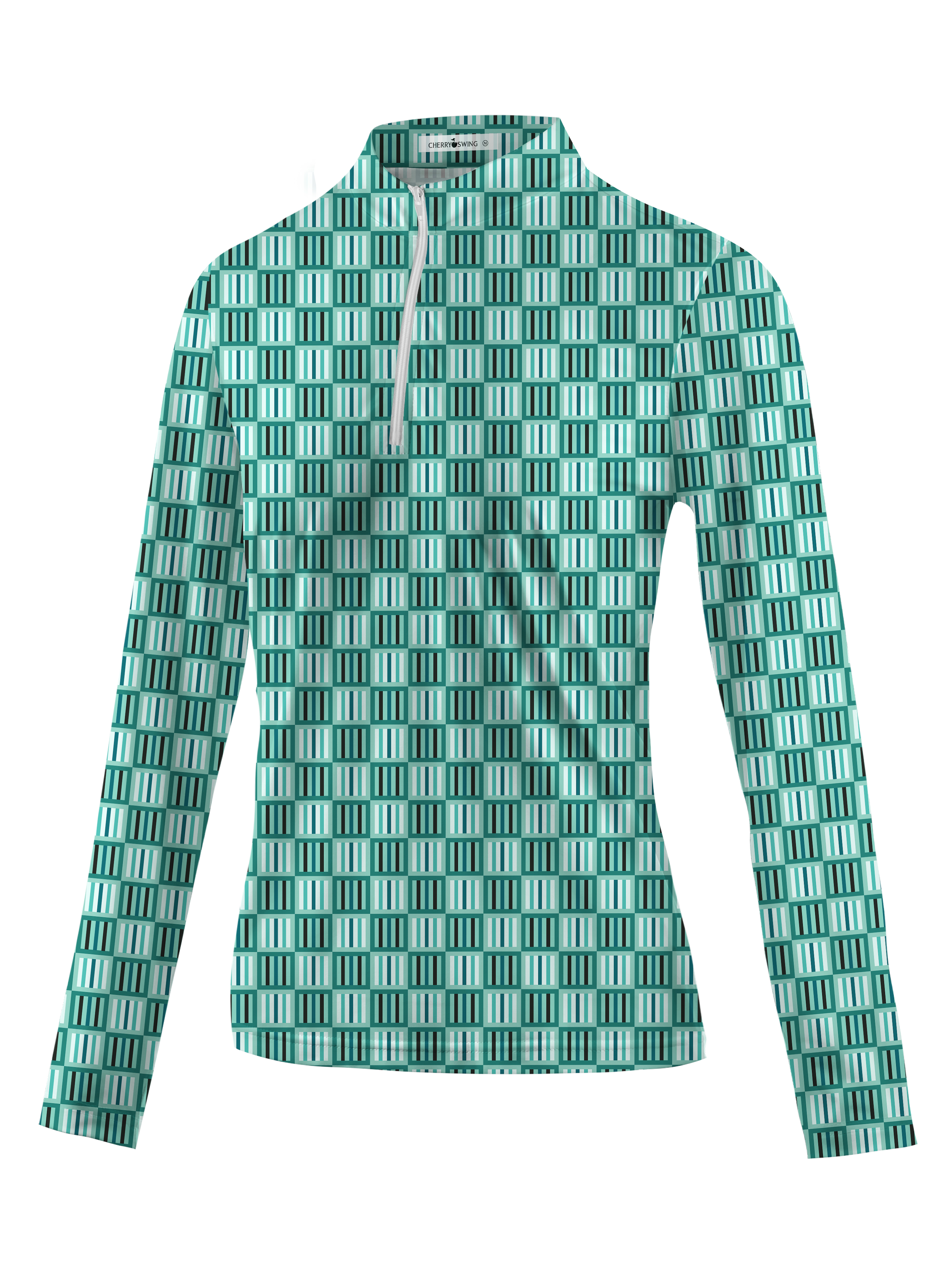 Cherryswing Women's Geometric Mastery Long Sleeve Golf Shirt